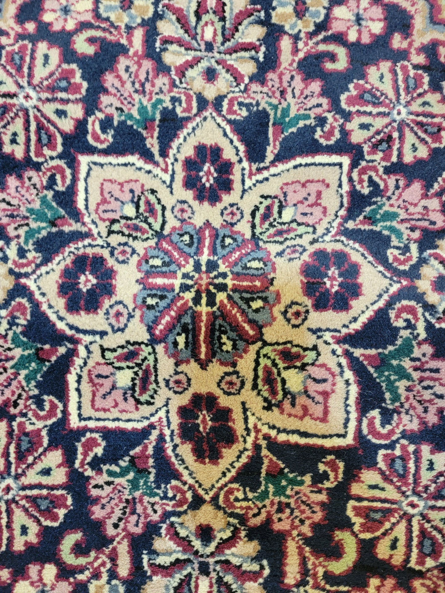 Hand-Knotted Wool Rug Indian 9' x 12'