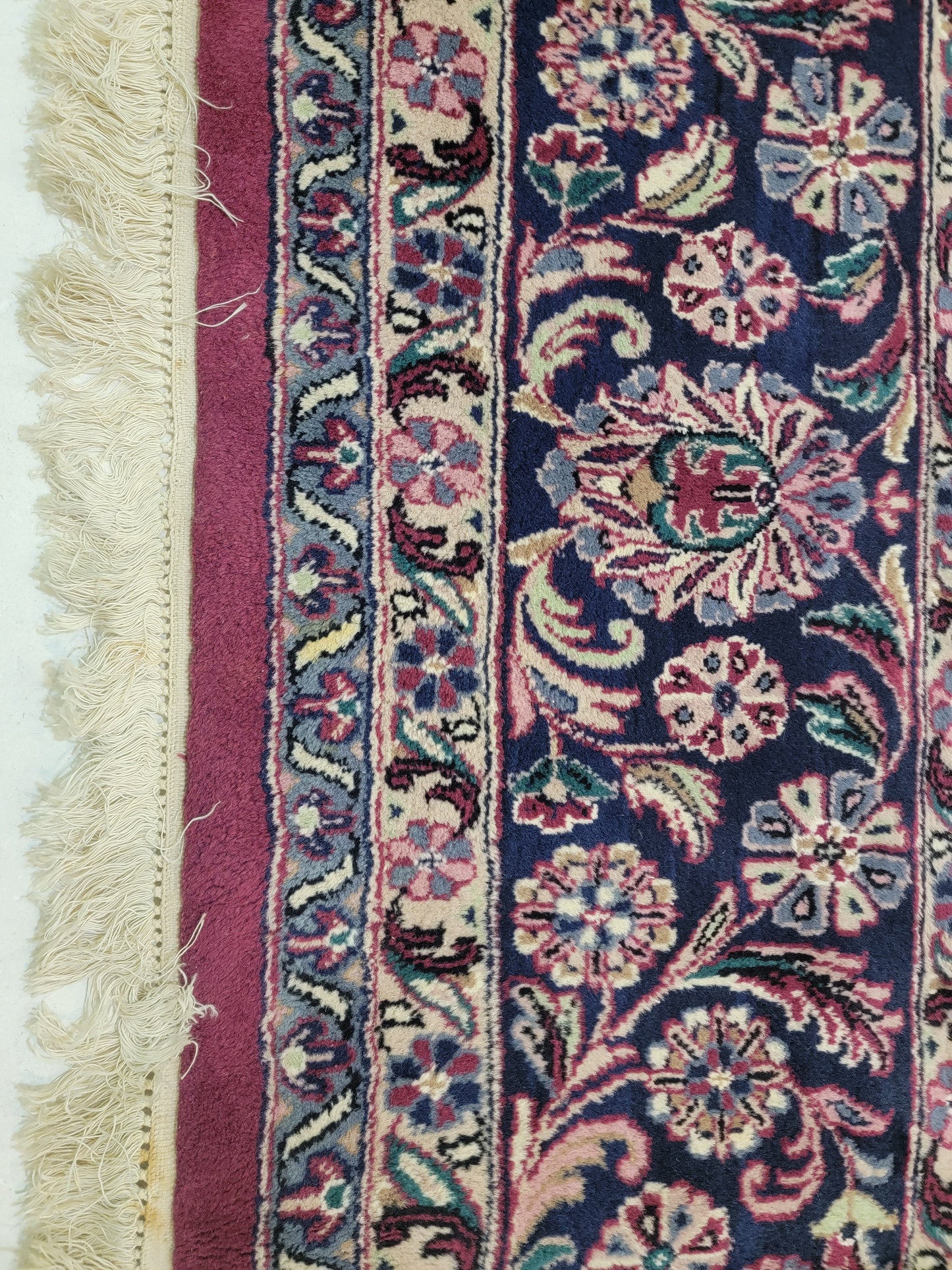 Hand-Knotted Wool Rug Indian 9' x 12'