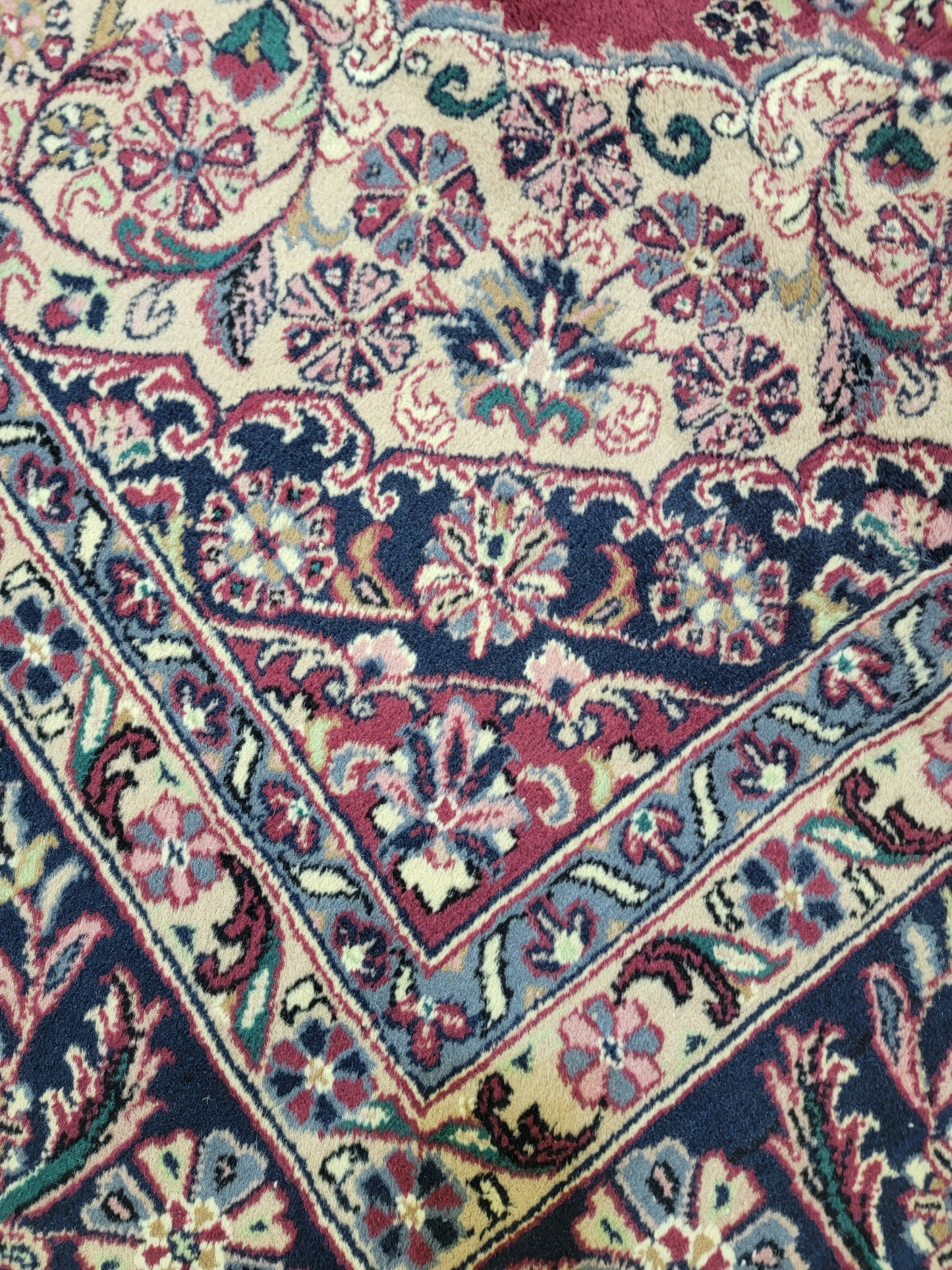 Hand-Knotted Wool Rug Indian 9' x 12'