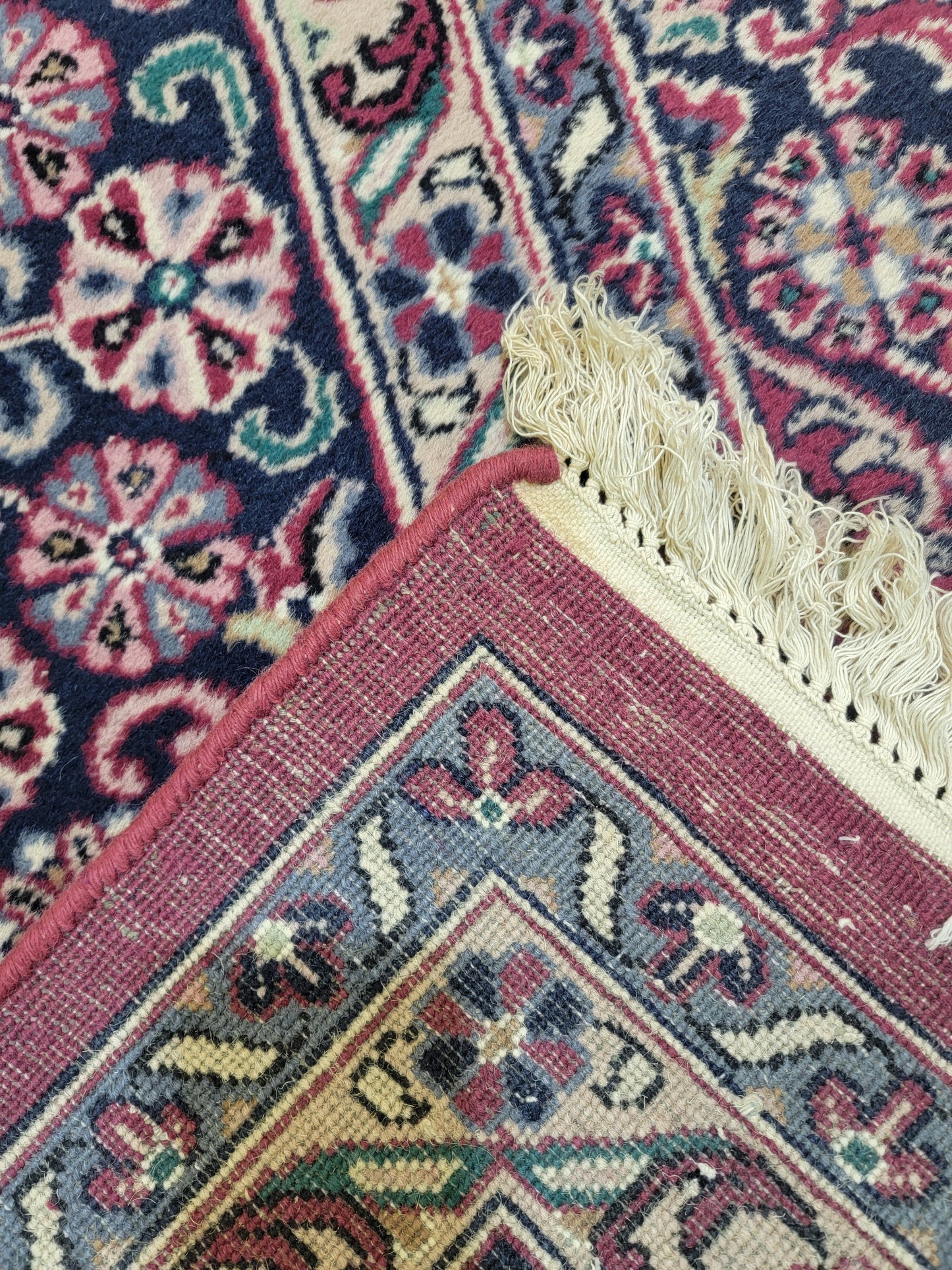Hand-Knotted Wool Rug Indian 9' x 12'