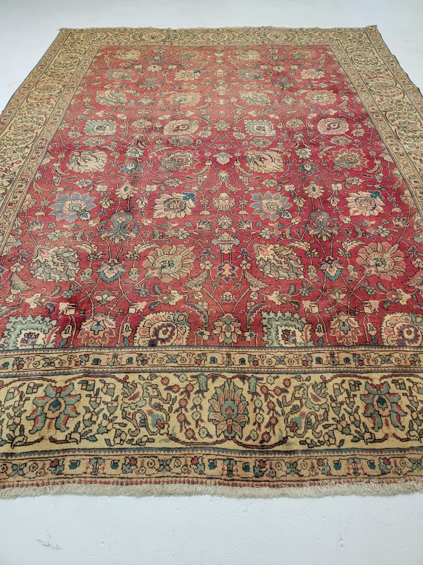 Hand-Knotted Wool Rug Tabriz 9'4" x 12'6"
