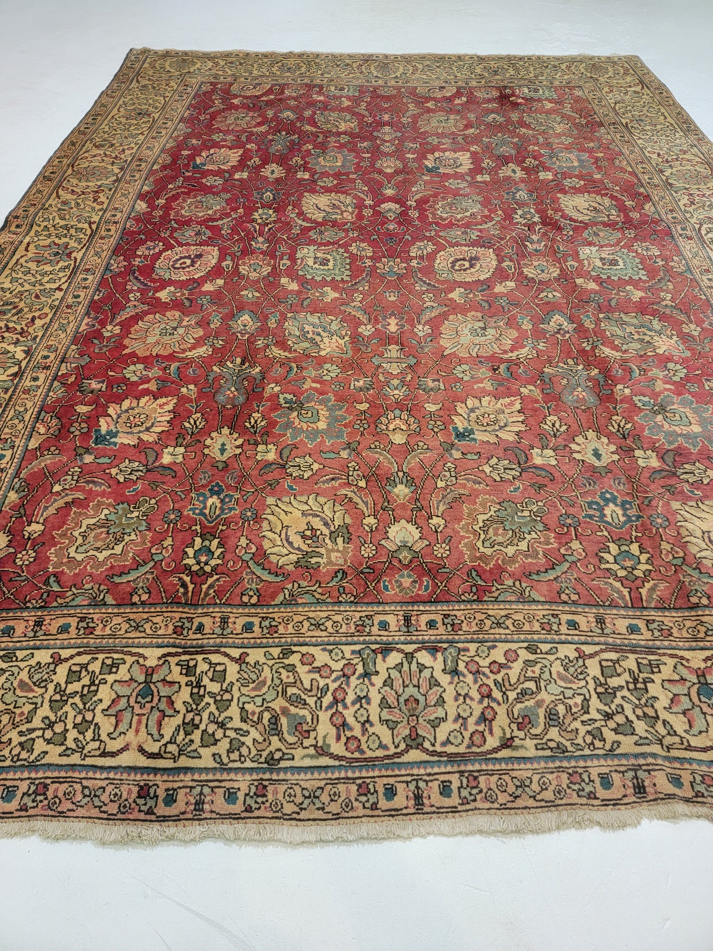 Hand-Knotted Wool Rug Tabriz 9'4" x 12'6"