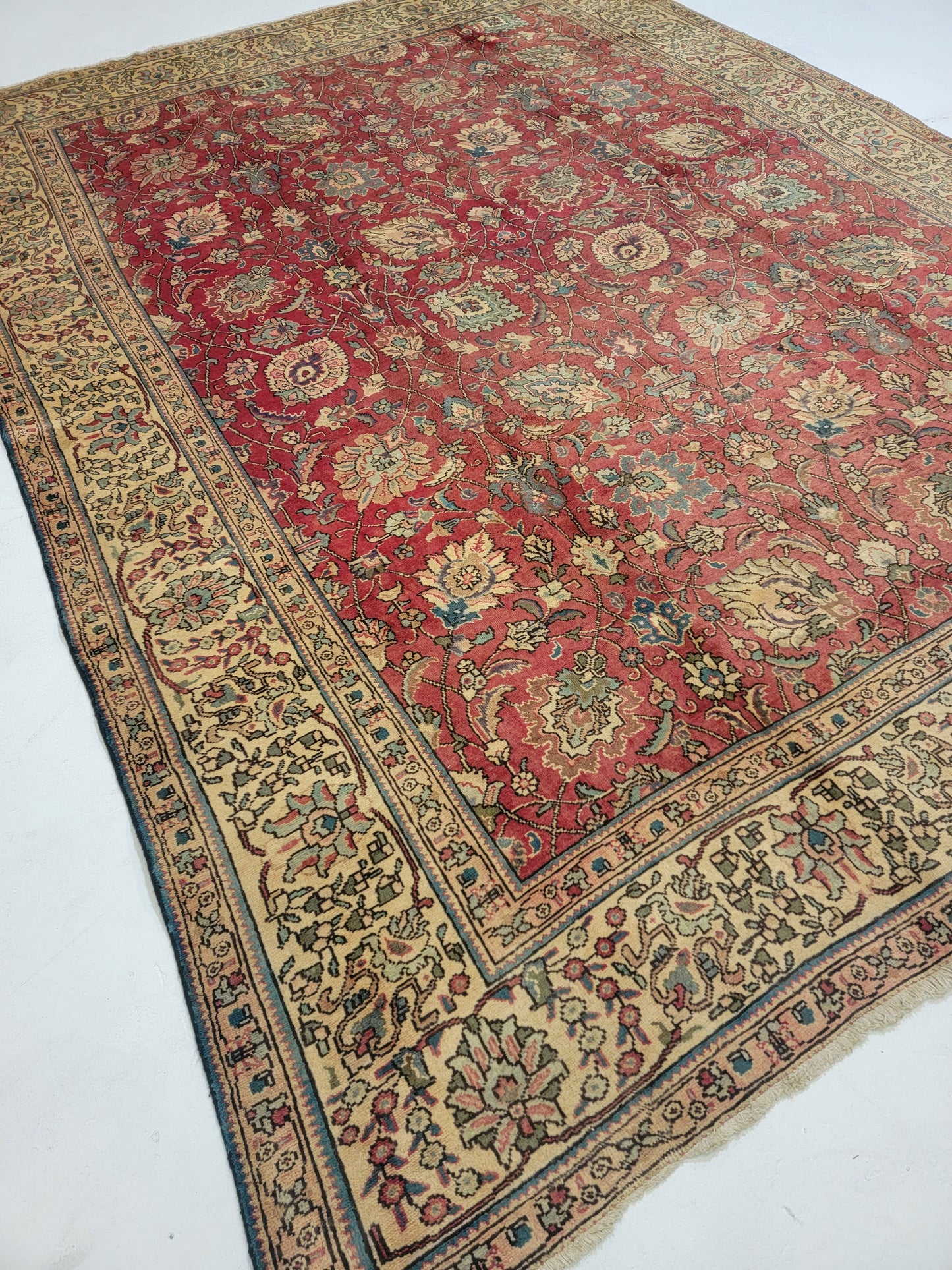 Hand-Knotted Wool Rug Tabriz 9'4" x 12'6"