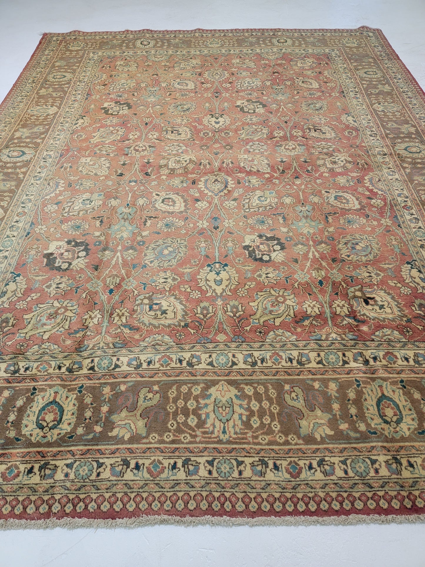 Hand-Knotted Wool Rug Tabriz 9'8" x 12'6"