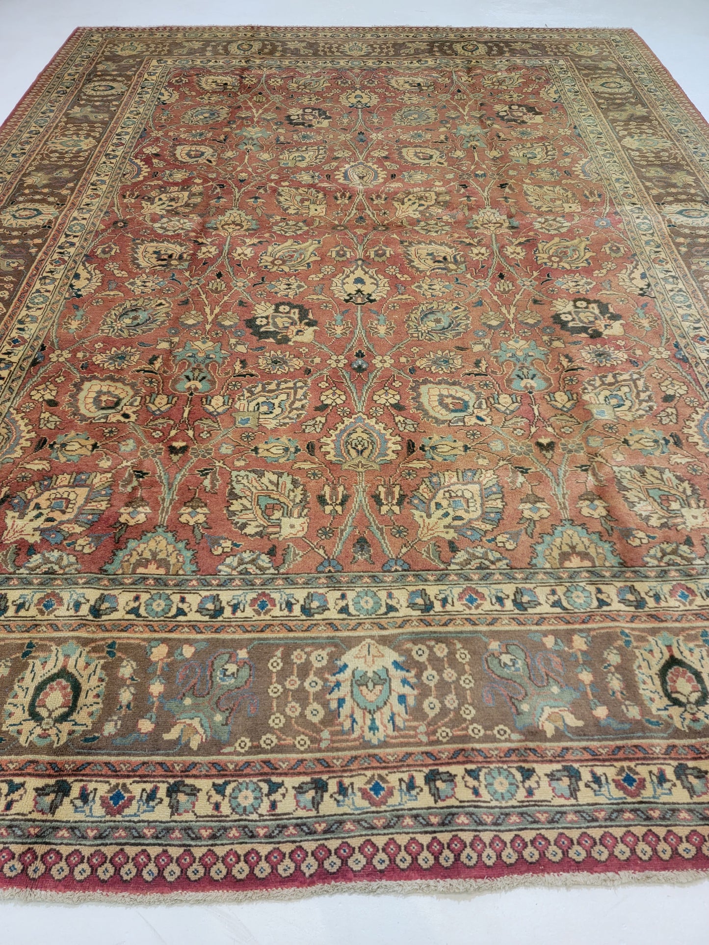 Hand-Knotted Wool Rug Tabriz 9'8" x 12'6"