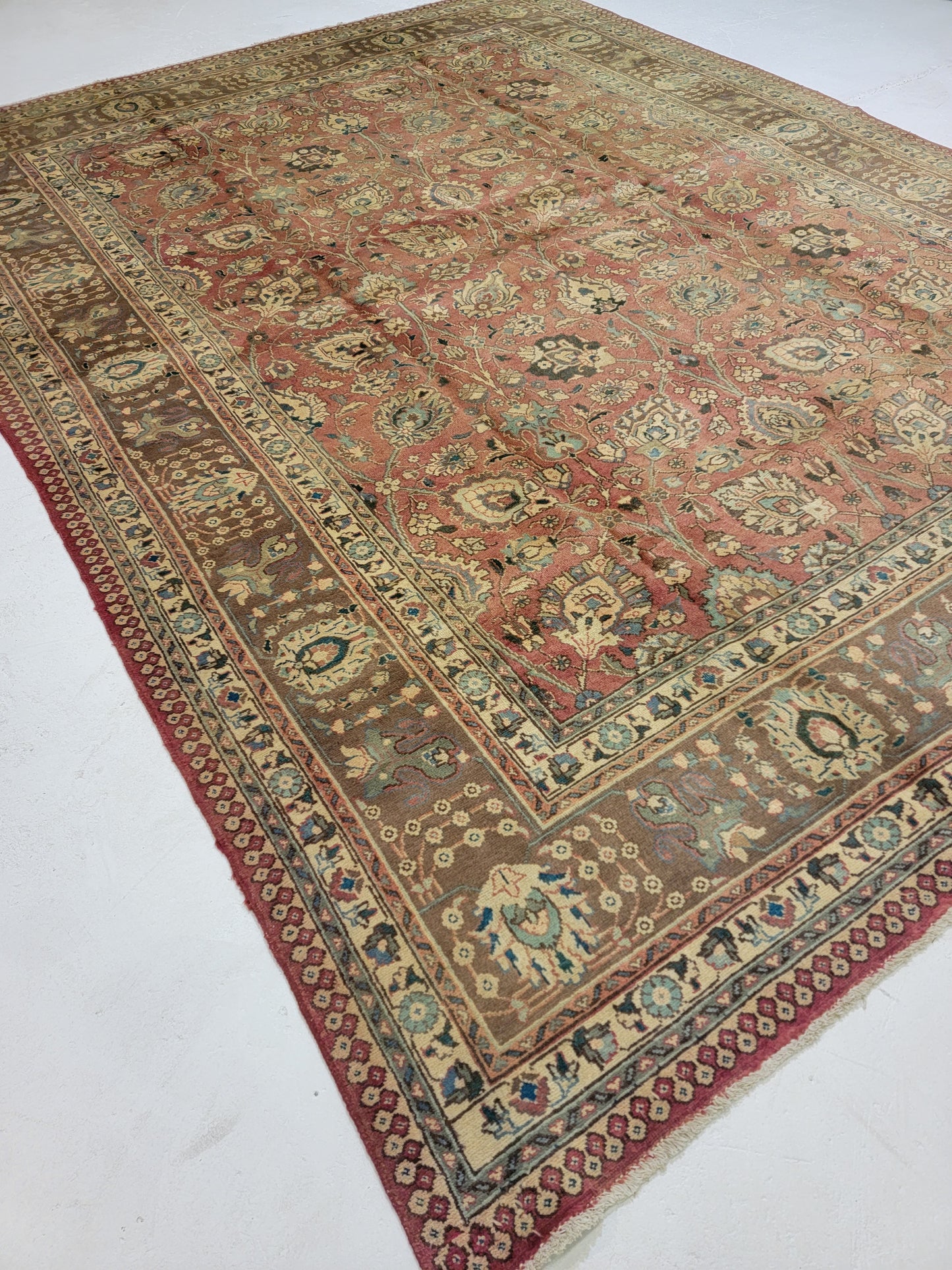 Hand-Knotted Wool Rug Tabriz 9'8" x 12'6"