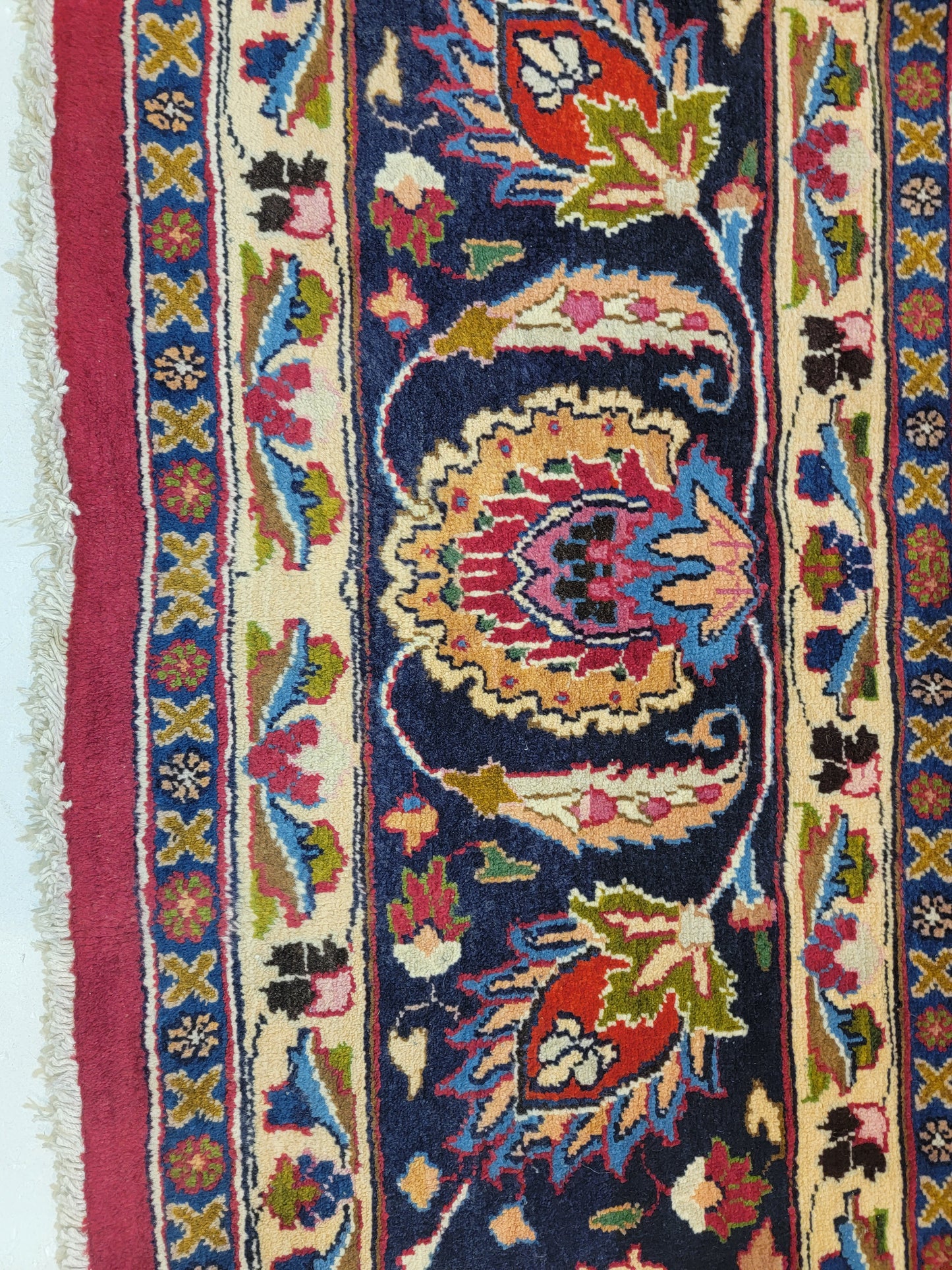 Hand-Knotted Wool Rug Mashad 9'5" x 12'5"