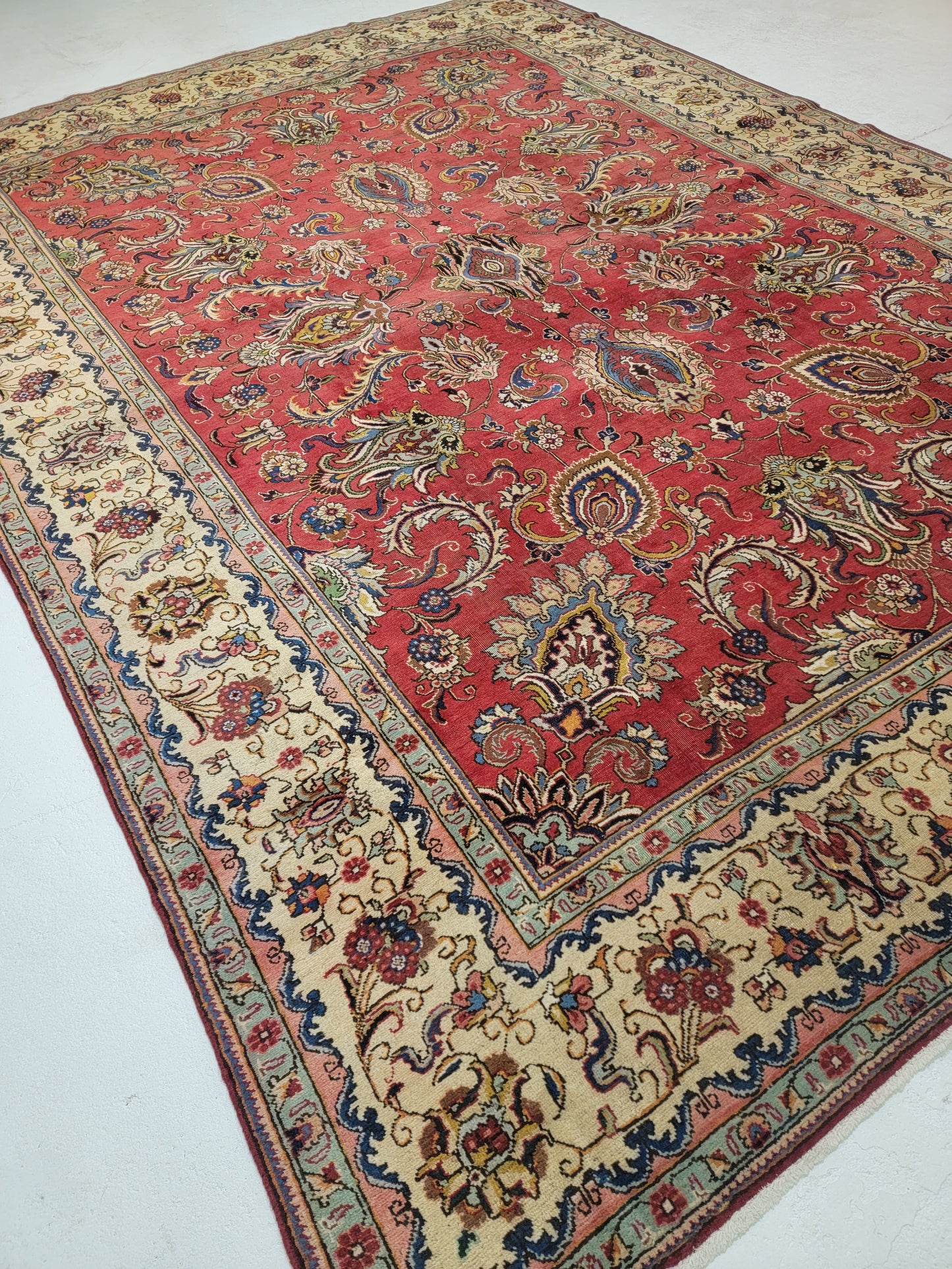 Hand-Knotted Wool Rug Tabriz 9'8" x 13'6"