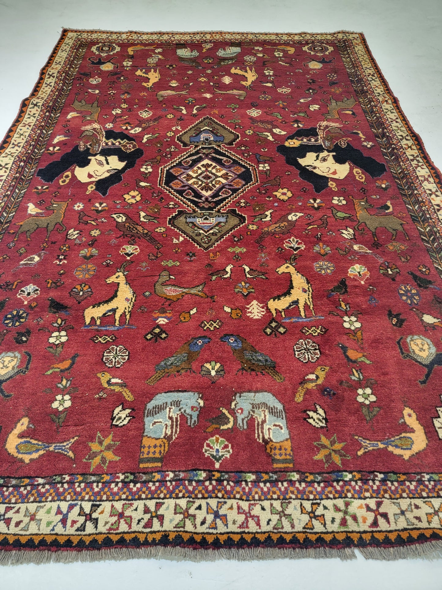 Hand-Knotted Wool Rug Shiraz 7'3" x 10'8"