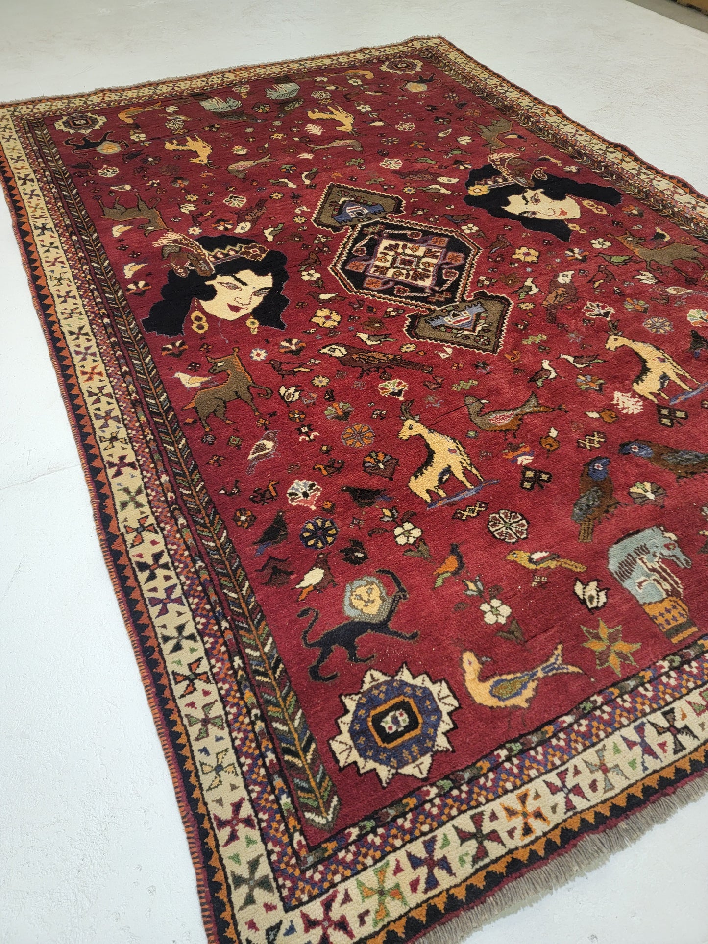 Hand-Knotted Wool Rug Shiraz 7'3" x 10'8"
