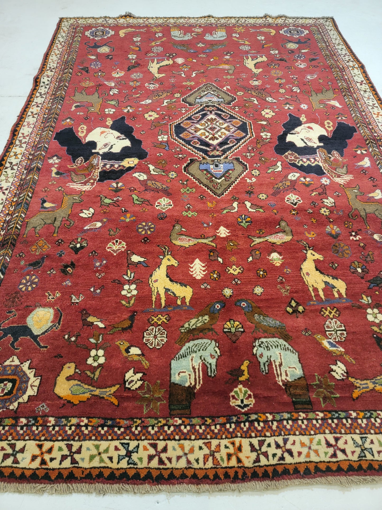 Hand-Knotted Wool Rug Shiraz 7'3" x 10'8"