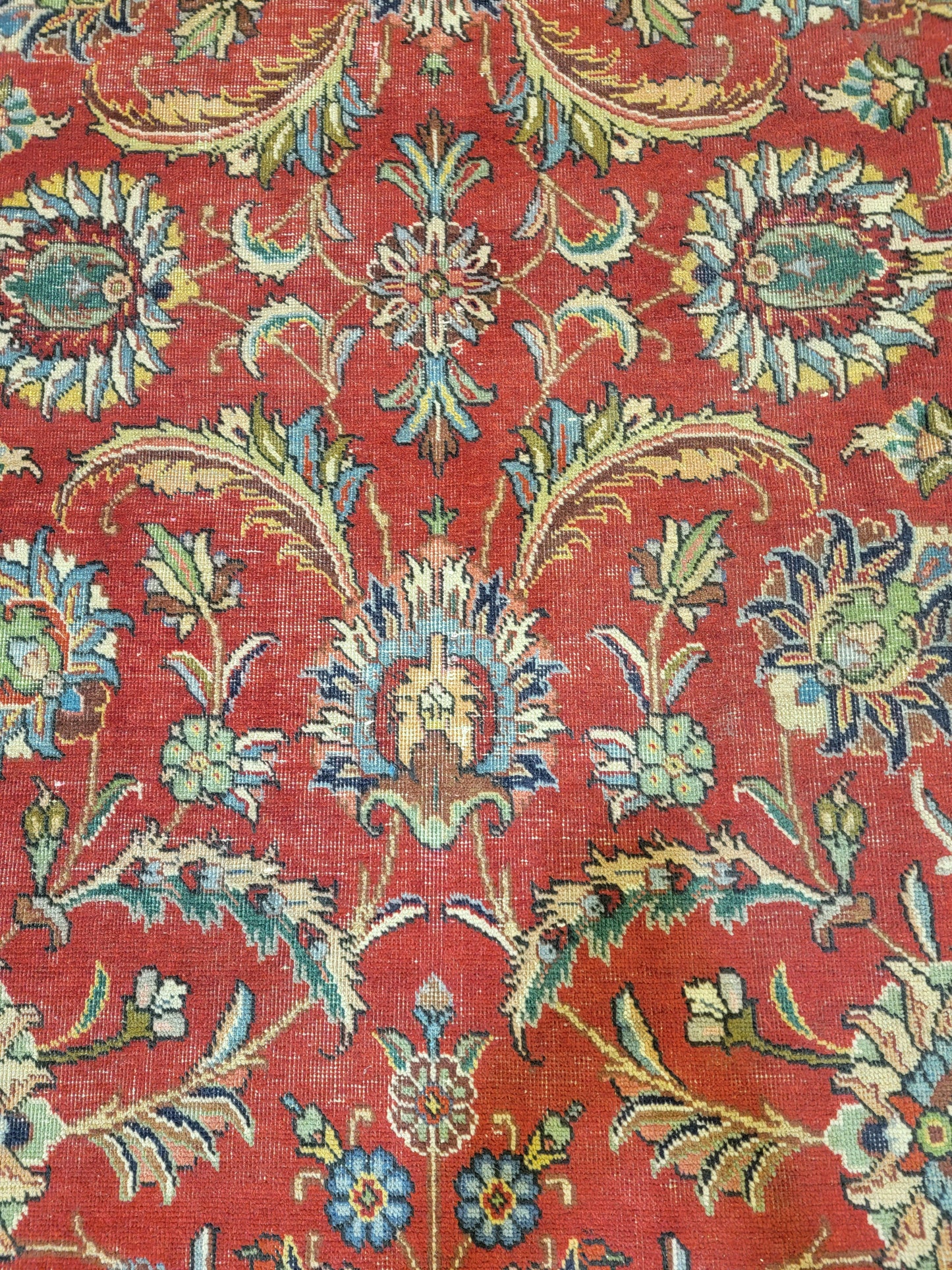 Hand-Knotted Wool Rug Tabriz Signed 8'1" x 11'8"