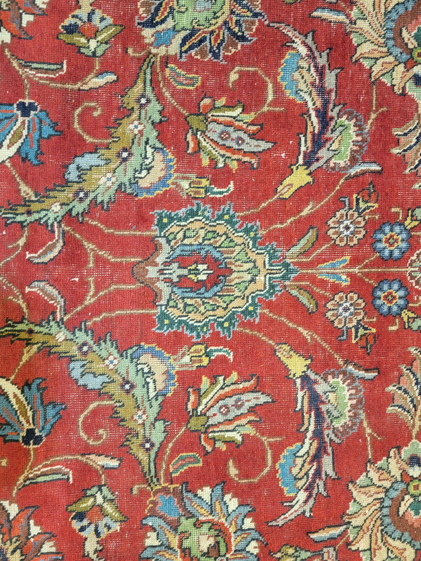 Hand-Knotted Wool Rug Tabriz Signed 8'1" x 11'8"
