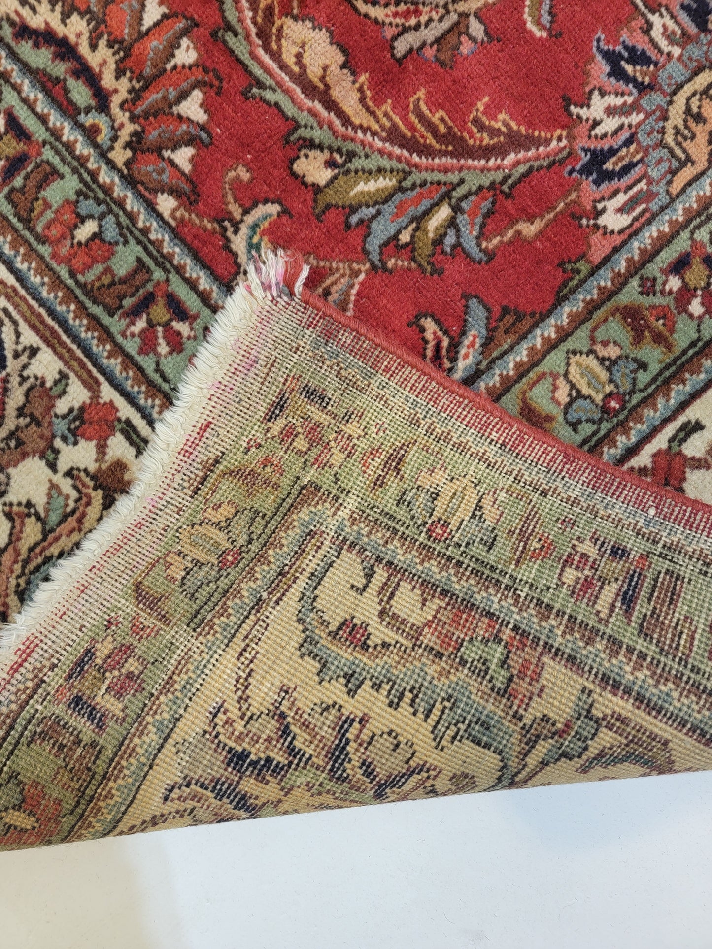 Hand-Knotted Wool Rug Tabriz Signed 8'1" x 11'8"