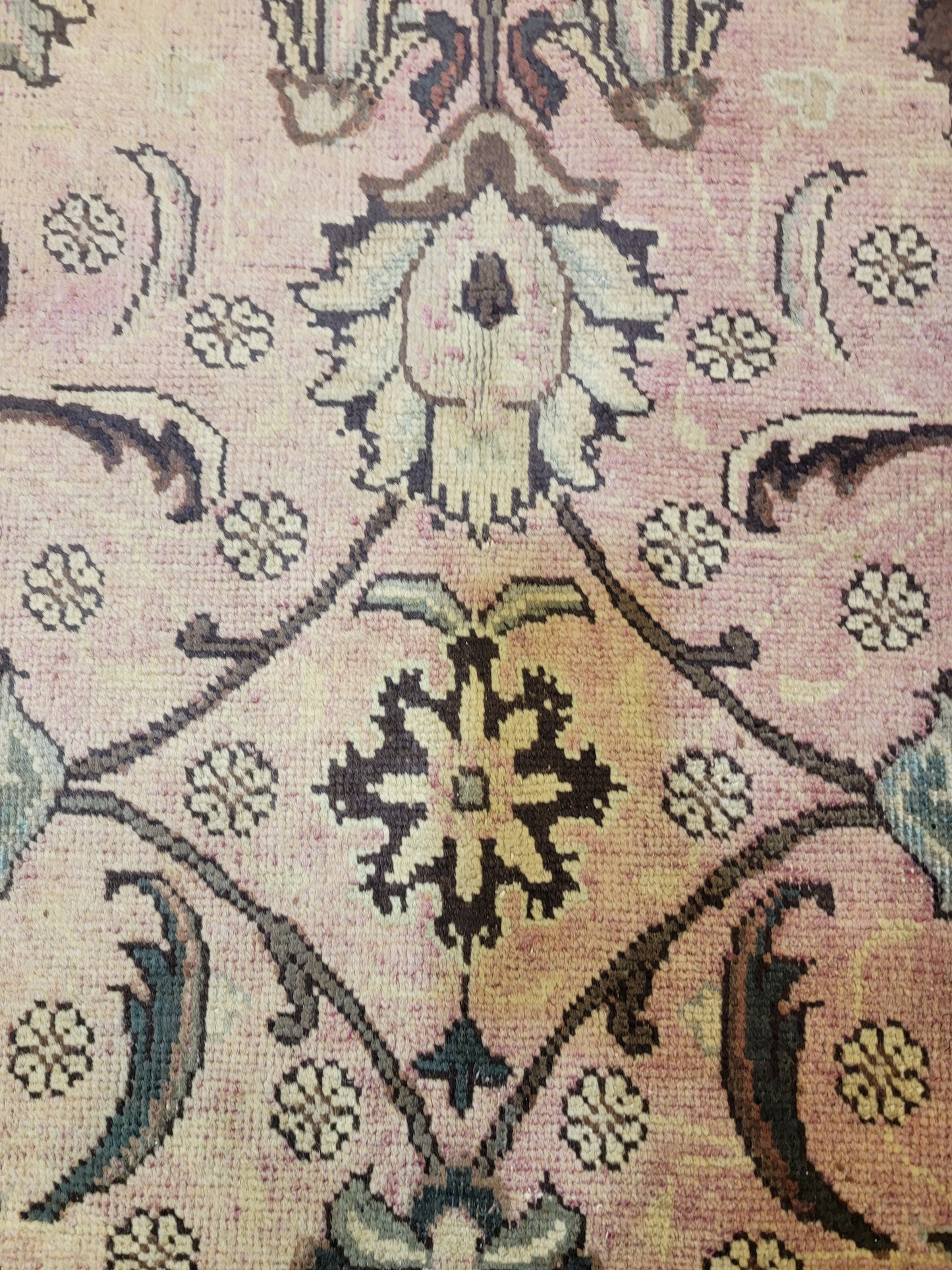 Hand-Knotted Wool Rug Tabriz Square 9'5" x 9'8"