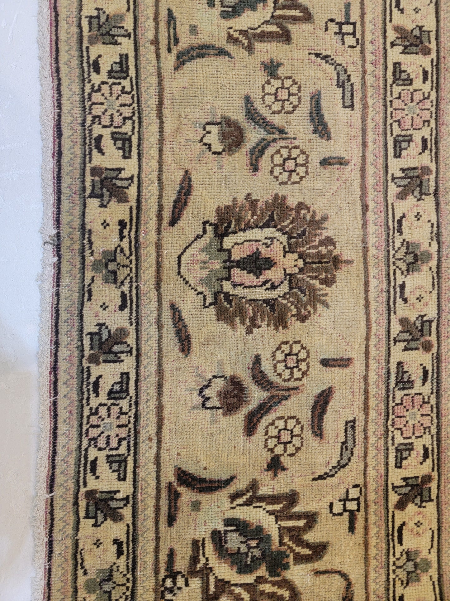 Hand-Knotted Wool Rug Tabriz Square 9'5" x 9'8"