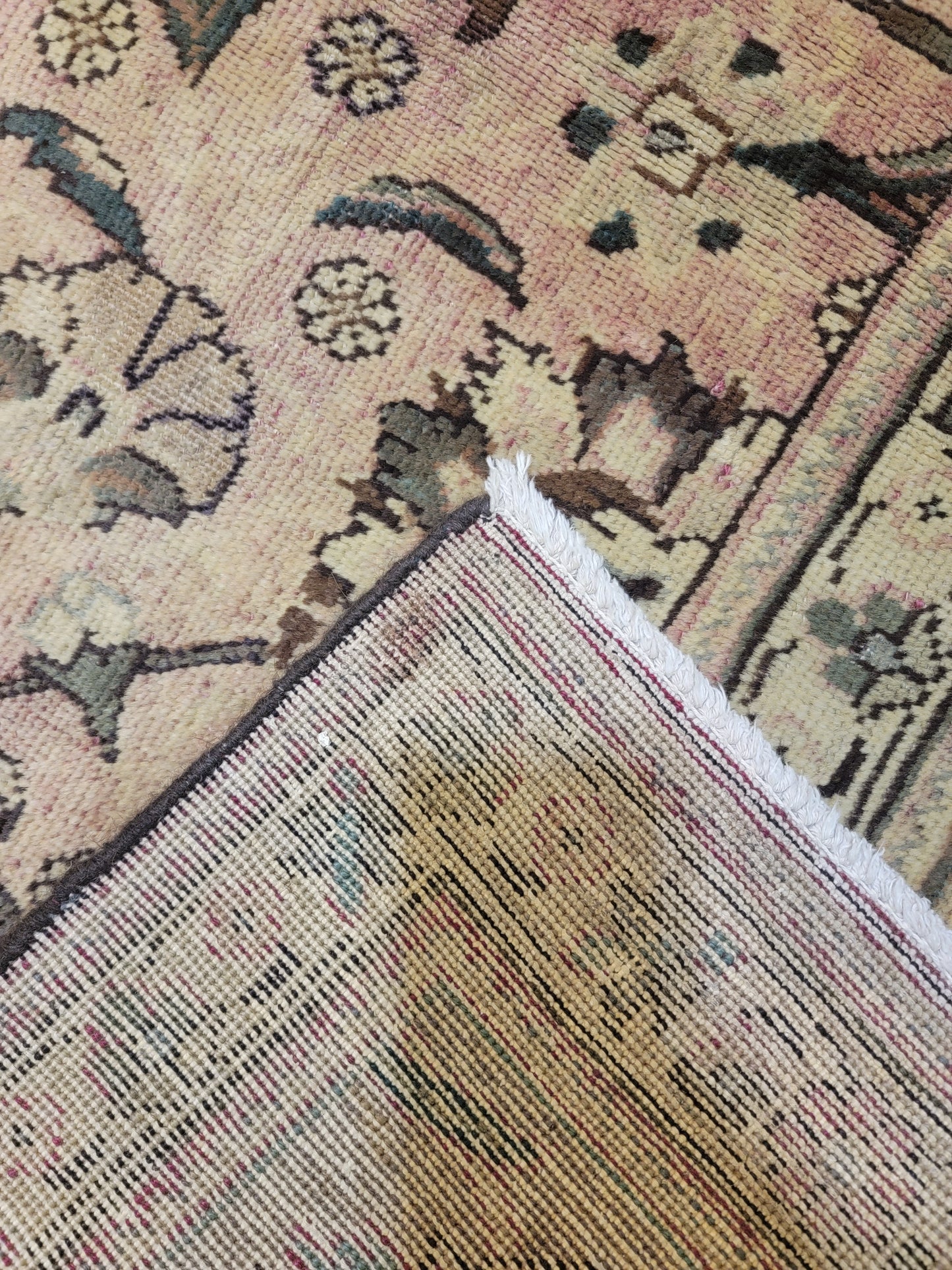 Hand-Knotted Wool Rug Tabriz Square 9'5" x 9'8"