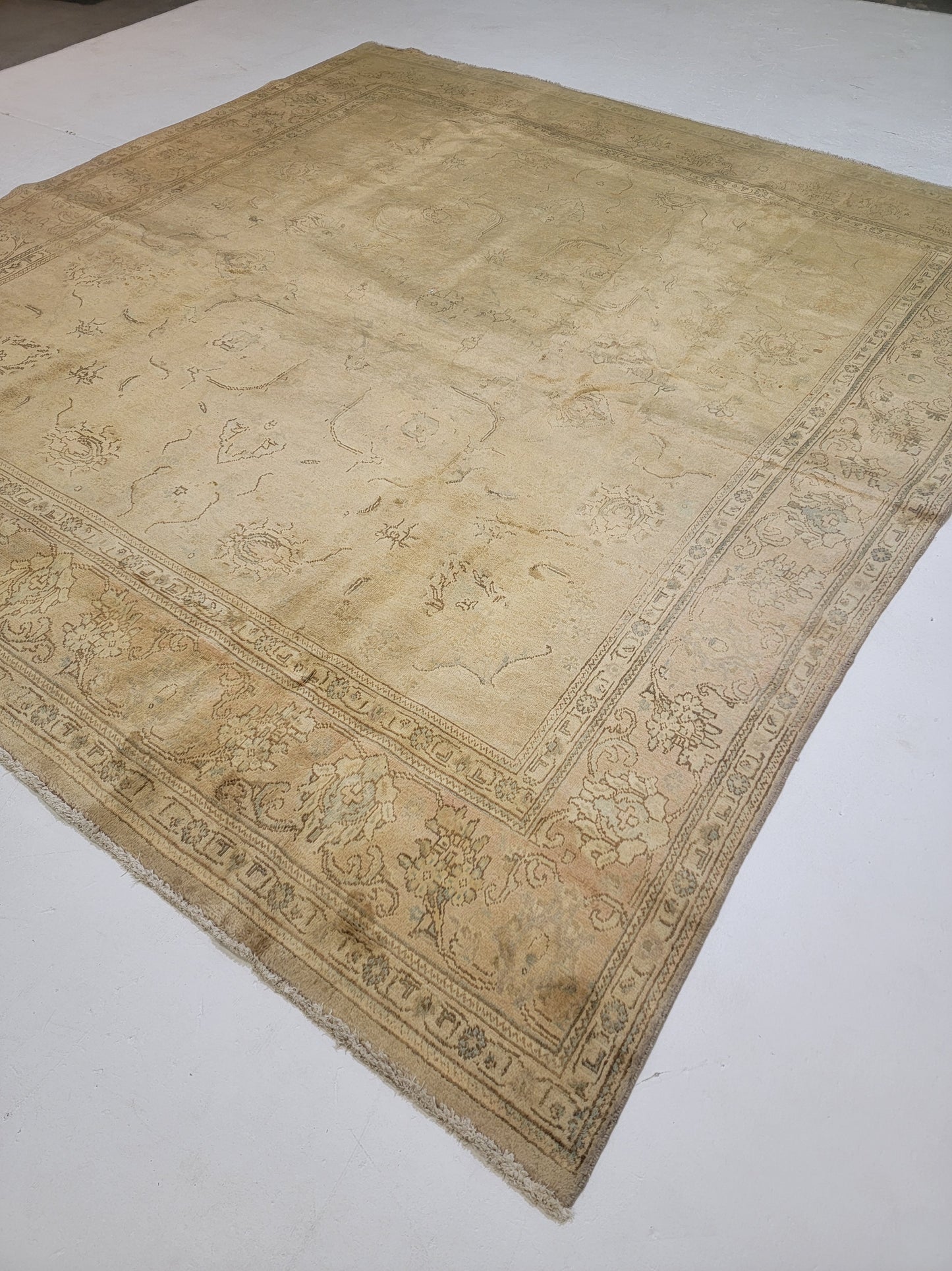 Hand-Knotted Wool Rug Tabriz 9'9" x 10'7"