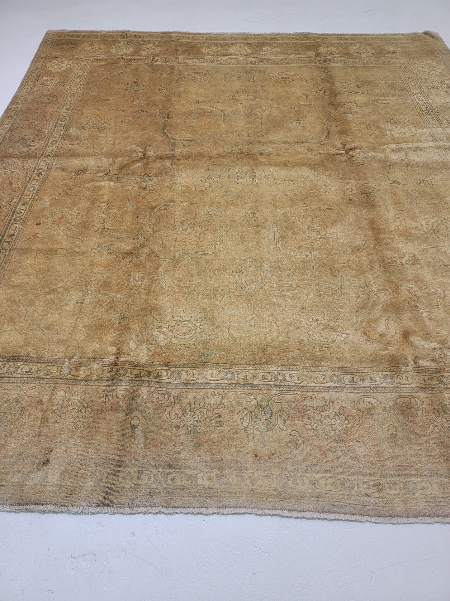 Hand-Knotted Wool Rug Tabriz 9'9" x 10'7"