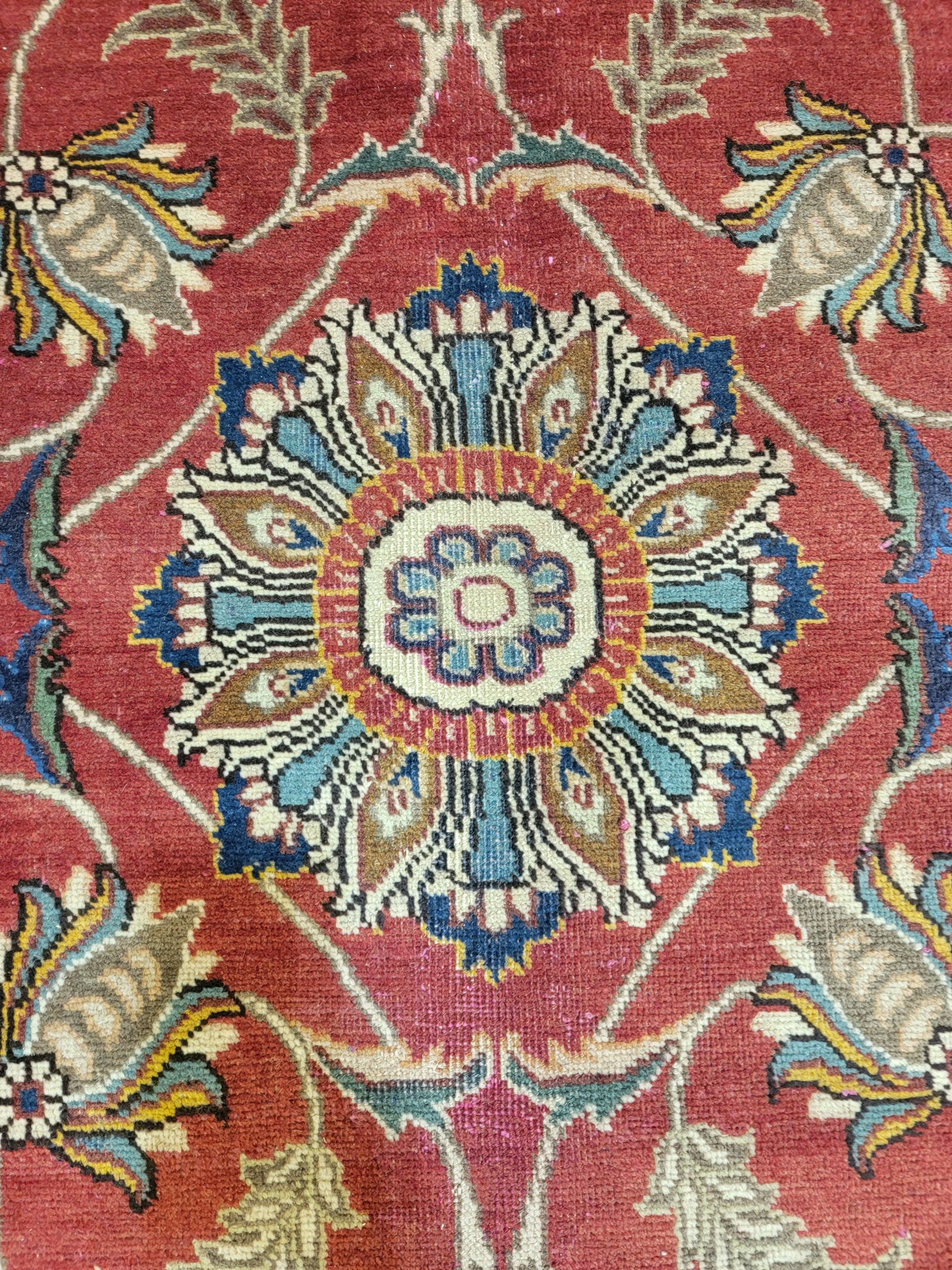 Hand-Knotted Wool Rug Tabriz Square 9'10" x 9'10"
