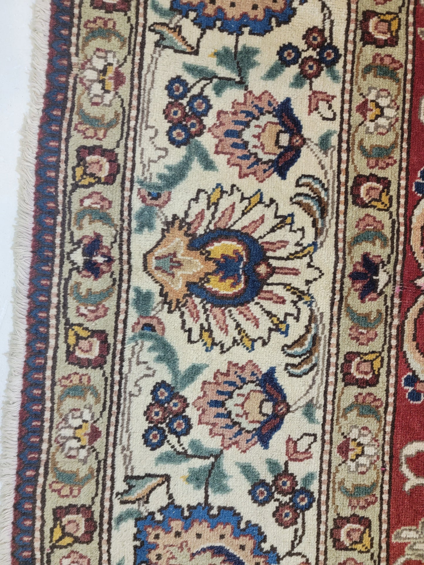Hand-Knotted Wool Rug Tabriz Square 9'10" x 9'10"