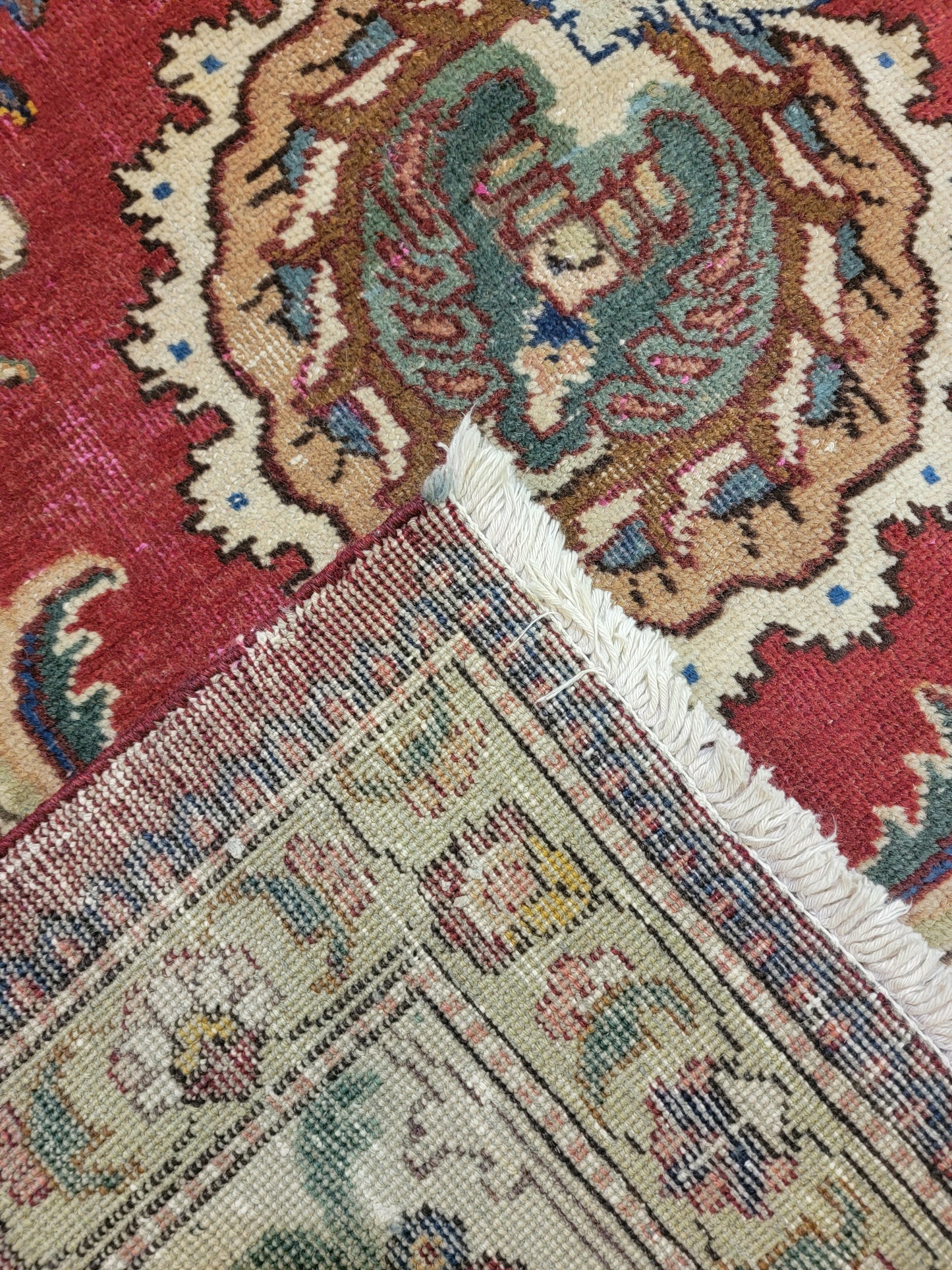 Hand-Knotted Wool Rug Tabriz Square 9'10" x 9'10"