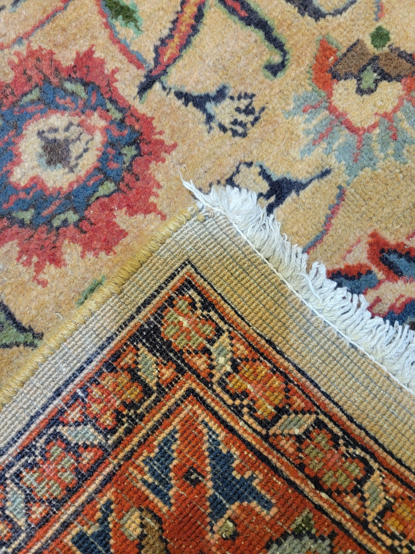 Hand-Knotted Wool Rug Mashad Signed 6'8" x 9'8"