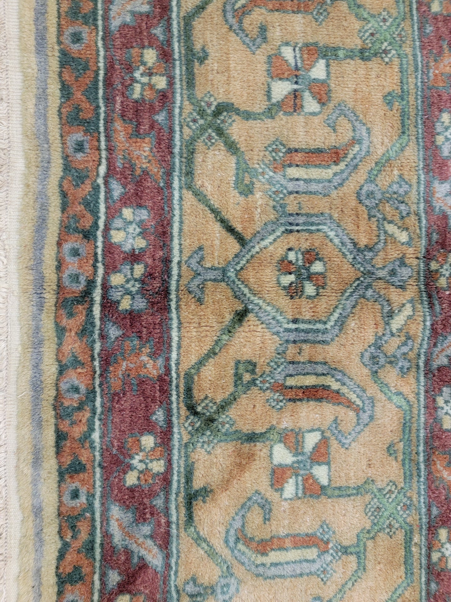 Hand-Knotted Wool Rug Egyptian Oushak 9'9" x 14'2"