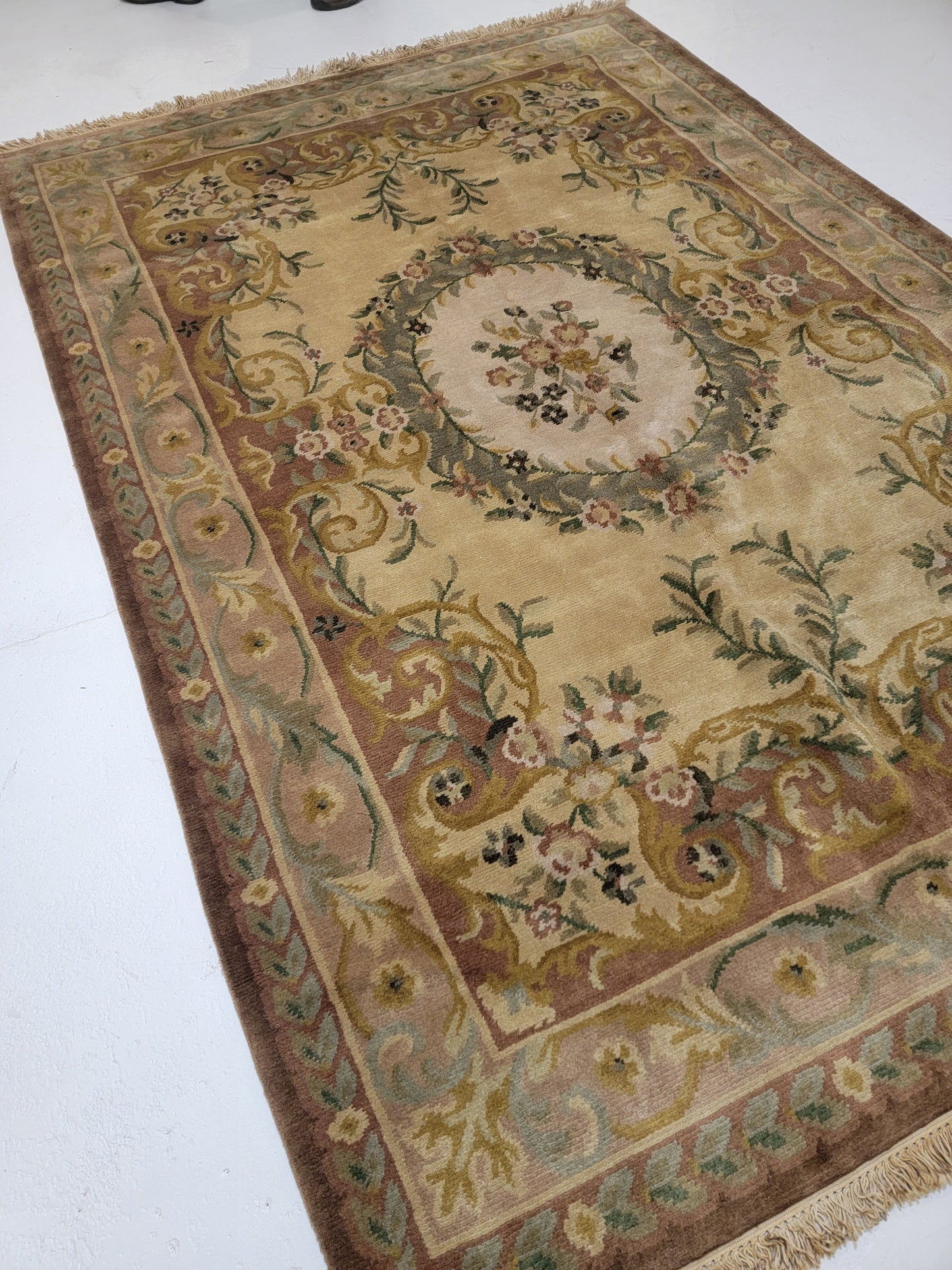 Hand-Knotted Wool Rug Chinese 6'2" x 8'10"