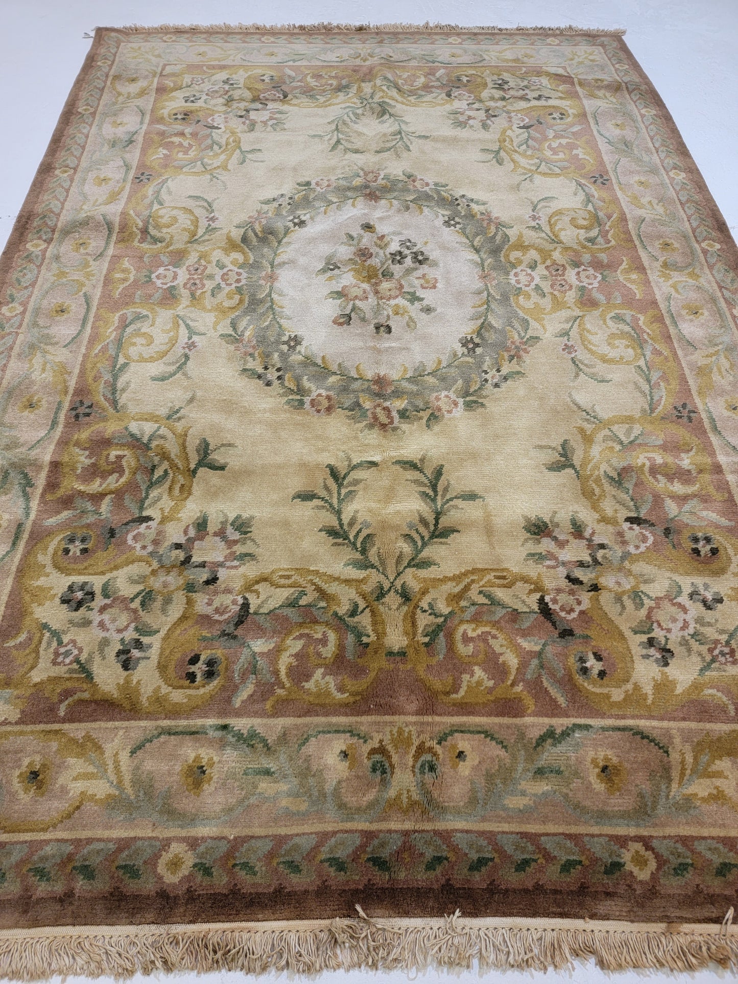 Hand-Knotted Wool Rug Chinese 6'2" x 8'10"