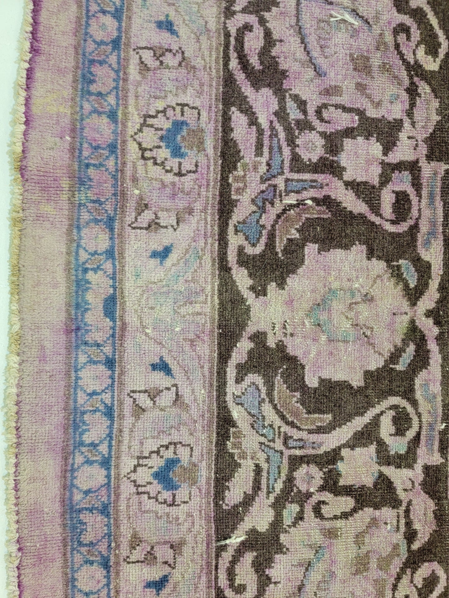 Hand-Knotted Wool Rug Mashad Over Dye 9'9" x 12'3"