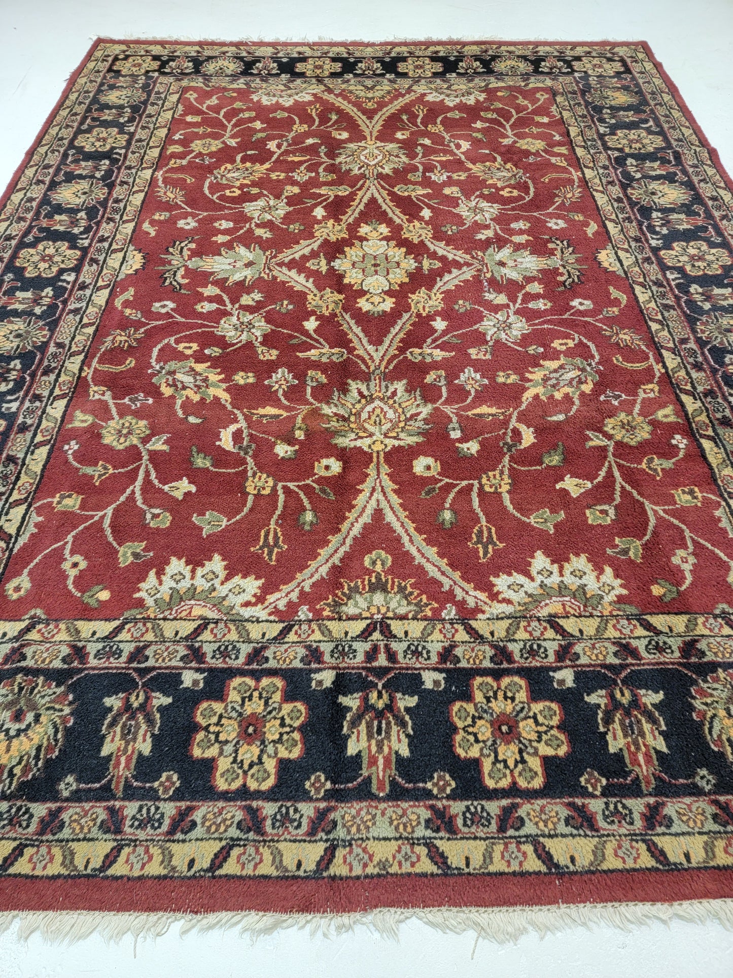 Hand-Knotted Wool Rug Indian 8'5" x 11'8"