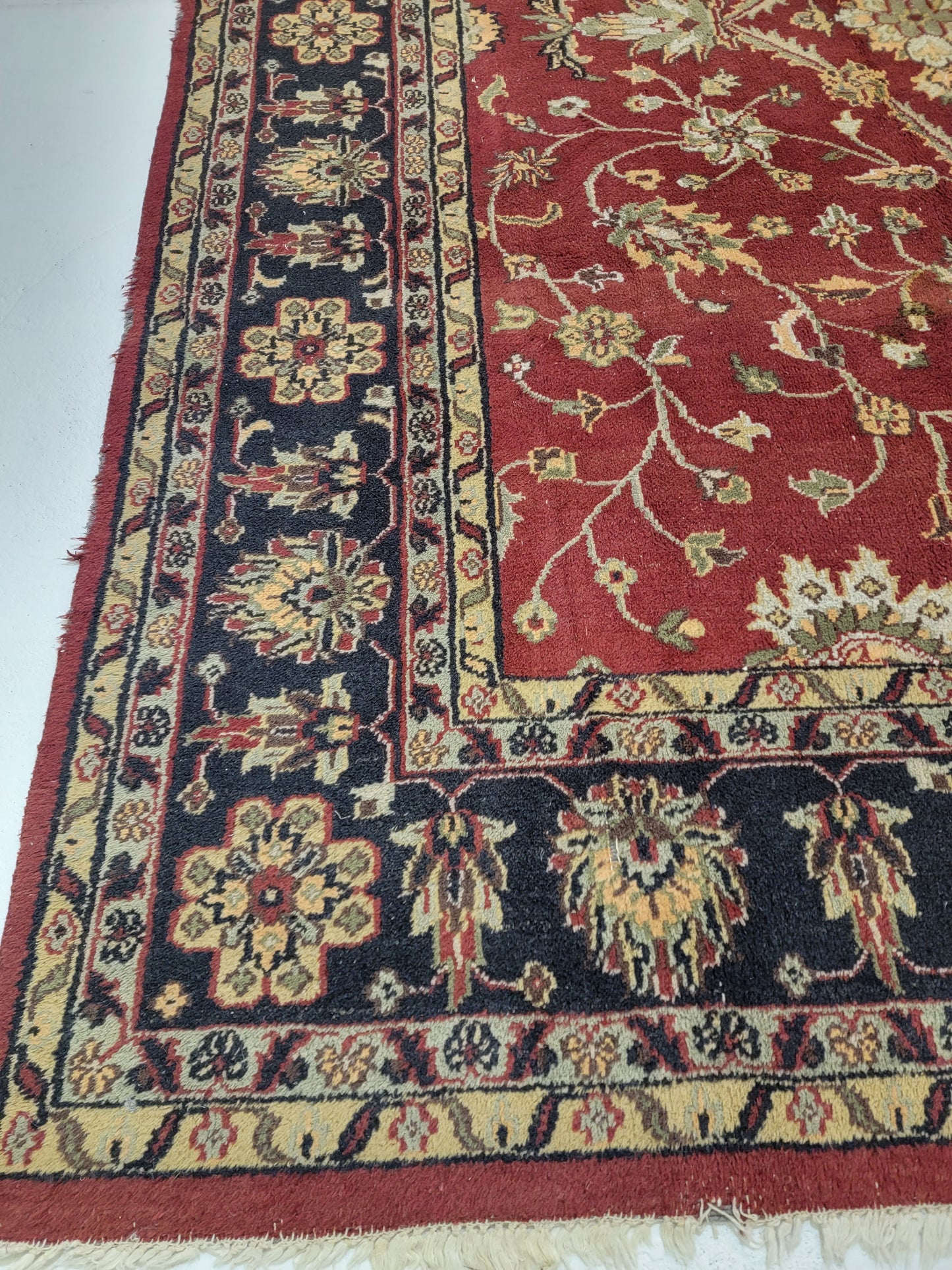 Hand-Knotted Wool Rug Indian 8'5" x 11'8"