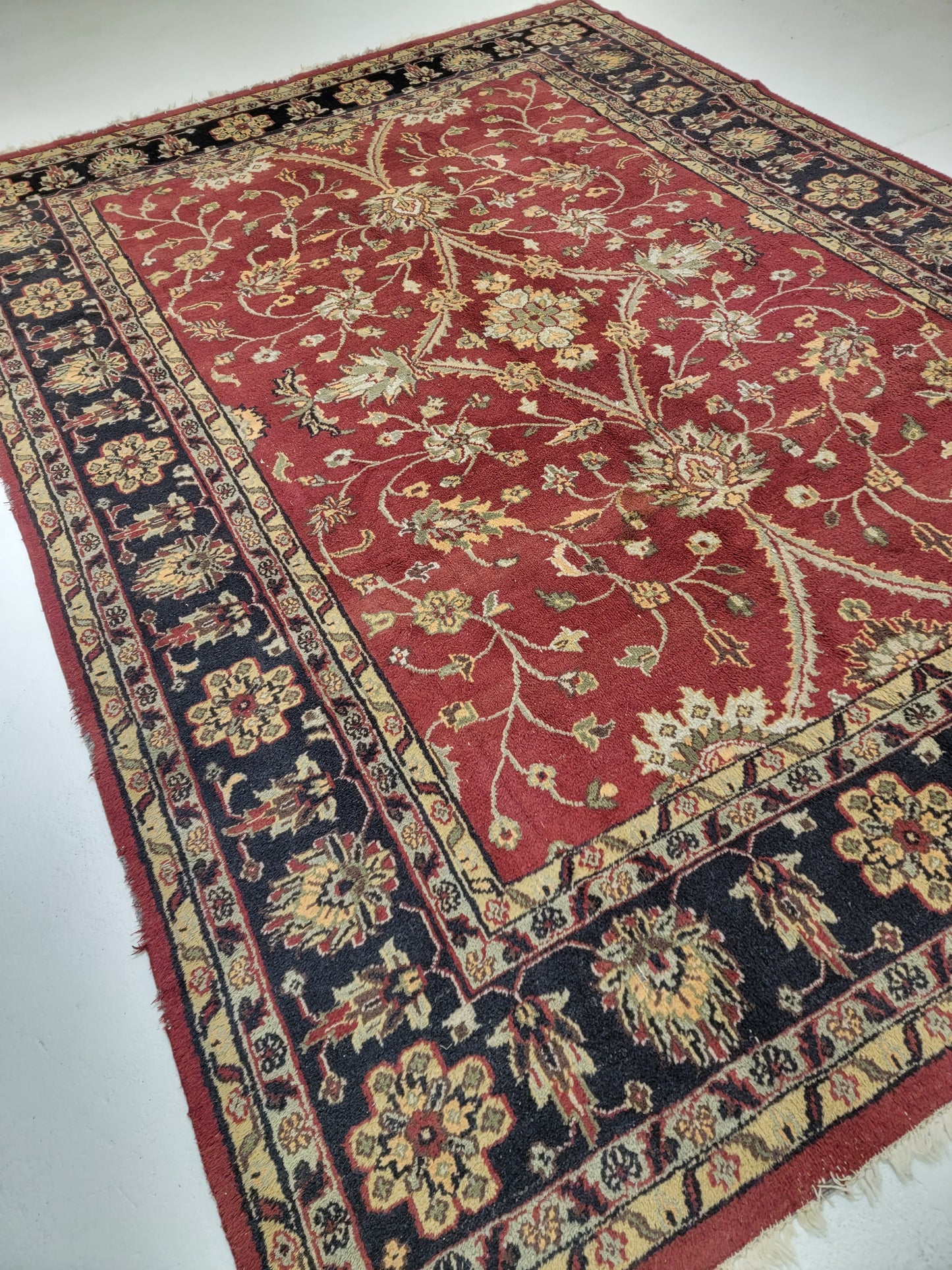 Hand-Knotted Wool Rug Indian 8'5" x 11'8"