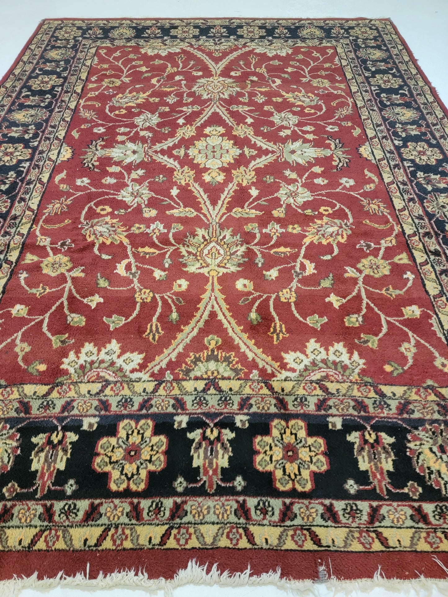 Hand-Knotted Wool Rug Indian 8'5" x 11'8"
