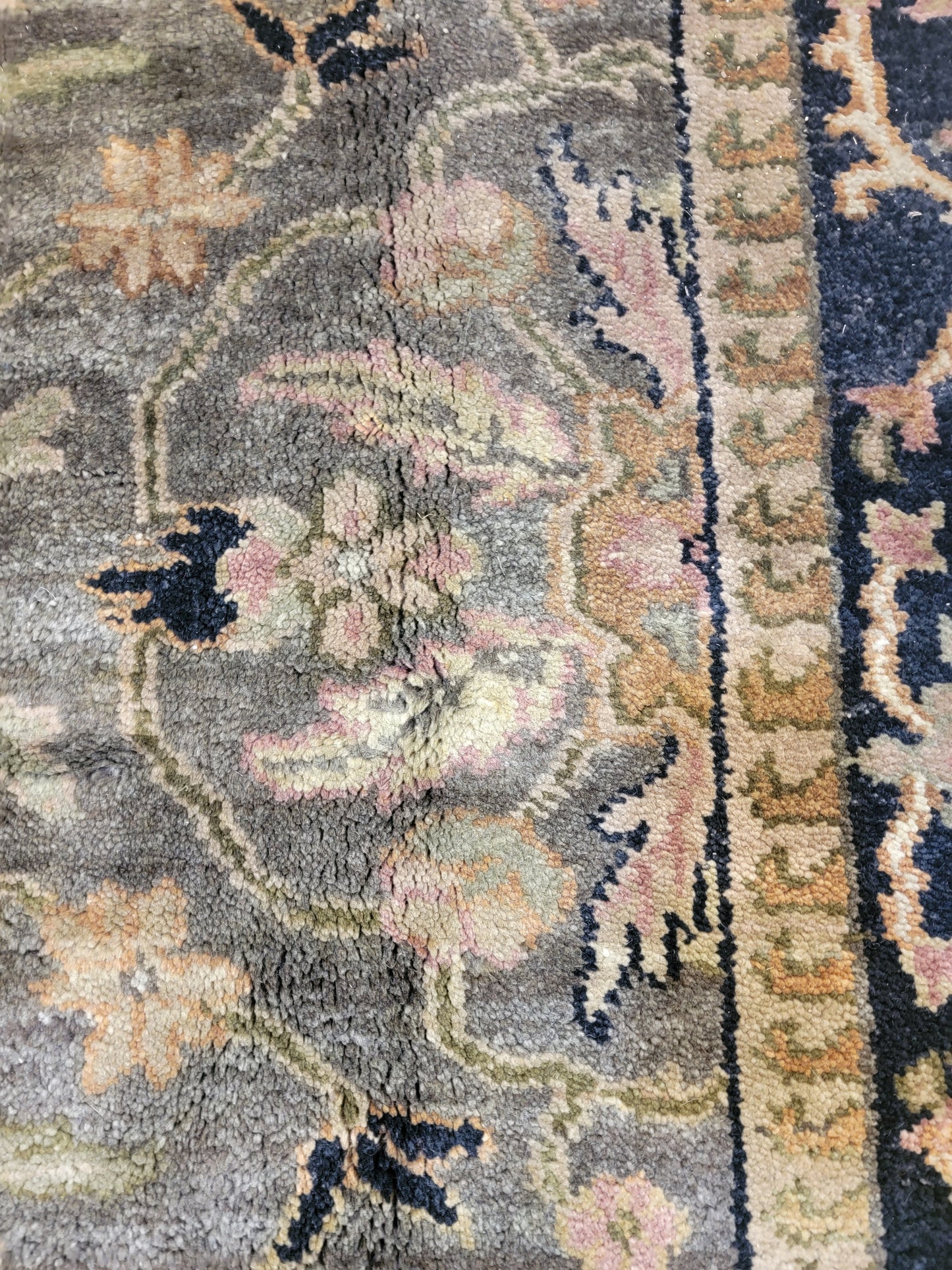 Hand-Knotted Wool Rug Indian 8'3" x 9'10"