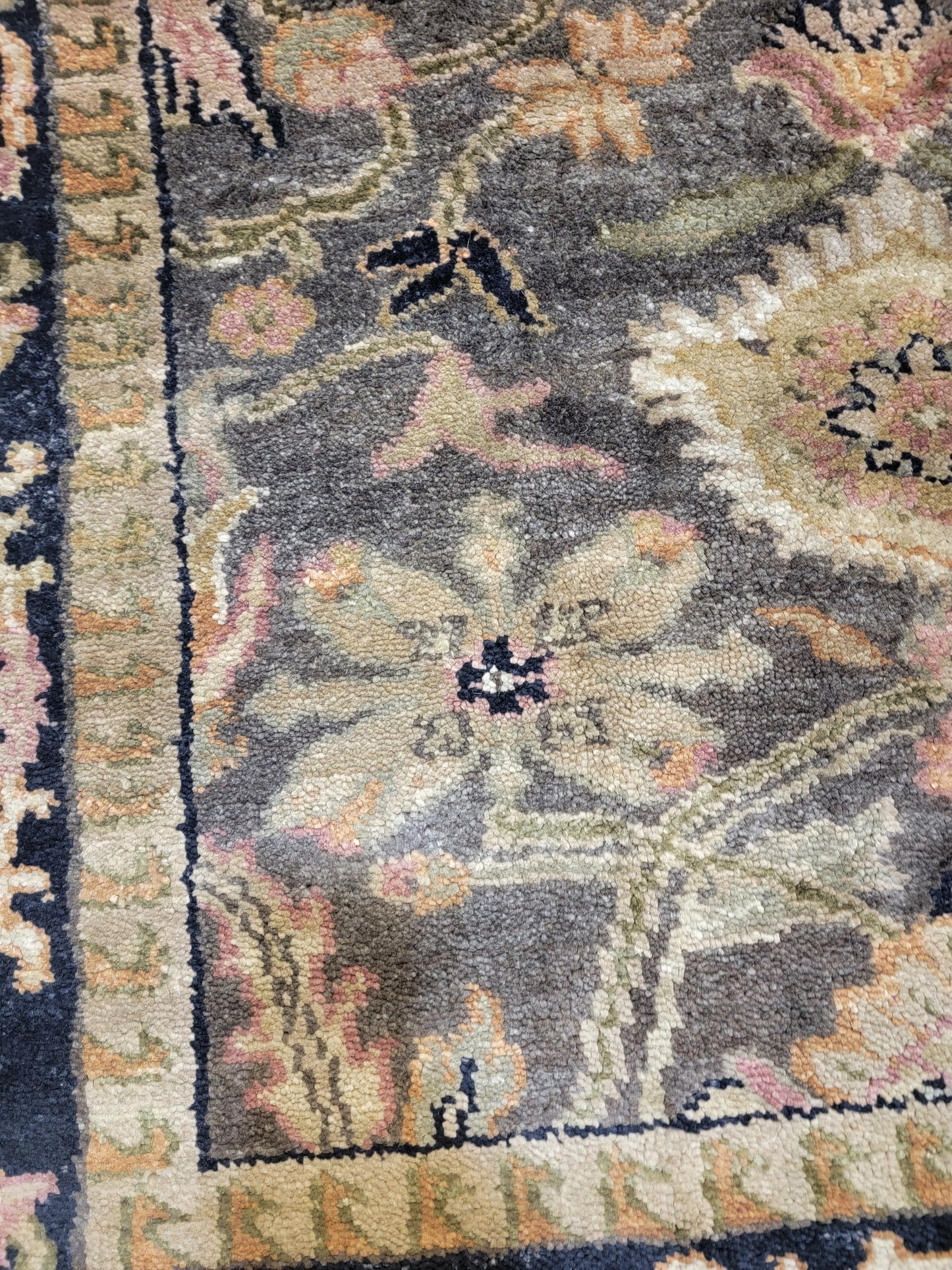 Hand-Knotted Wool Rug Indian 8'3" x 9'10"
