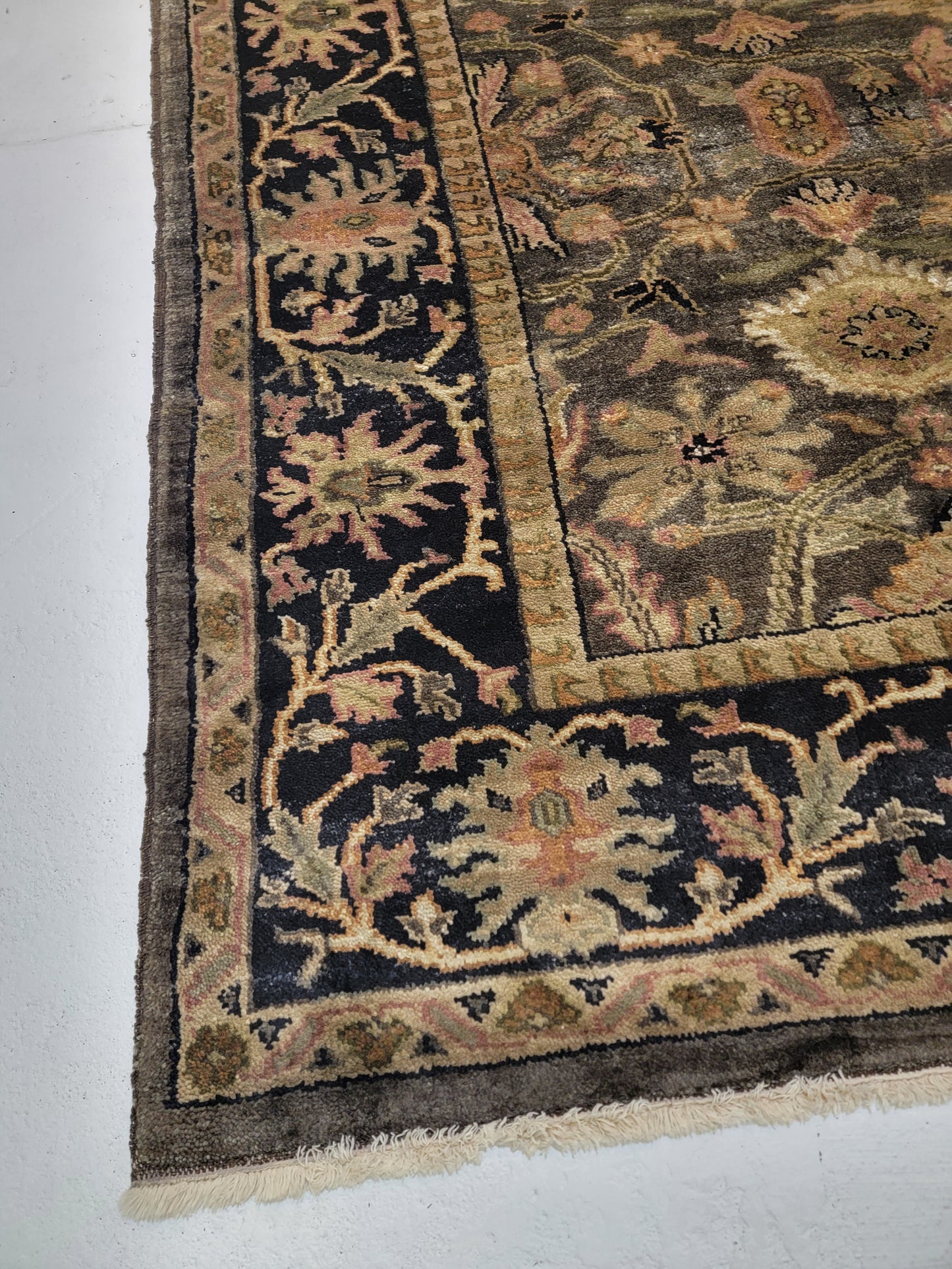 Hand-Knotted Wool Rug Indian 8'3" x 9'10"