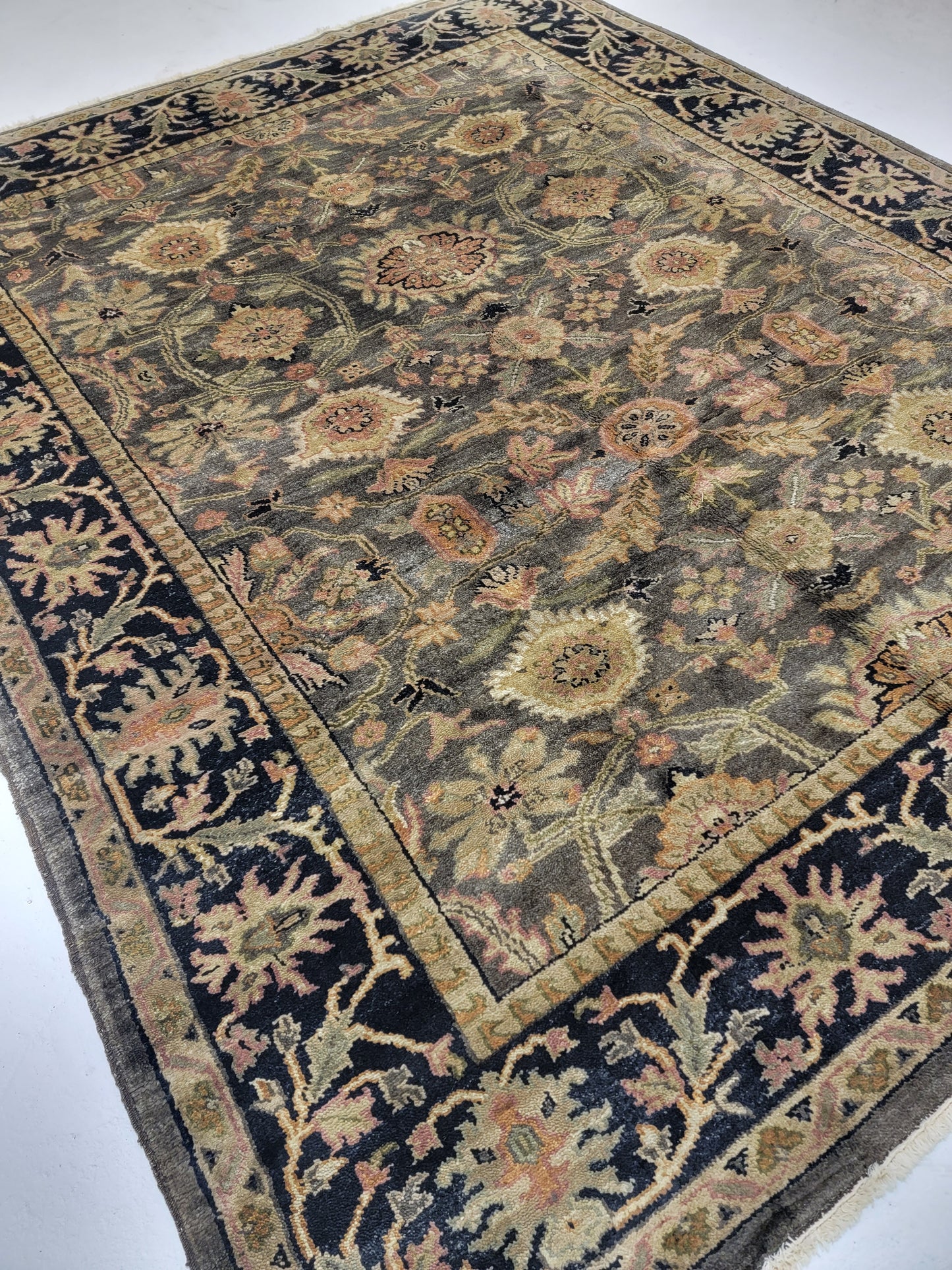 Hand-Knotted Wool Rug Indian 8'3" x 9'10"