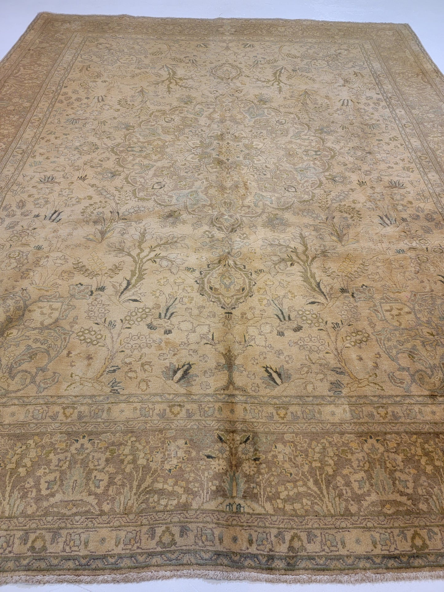 Hand-Knotted Wool Rug Tabriz 9'10" x 12'3"