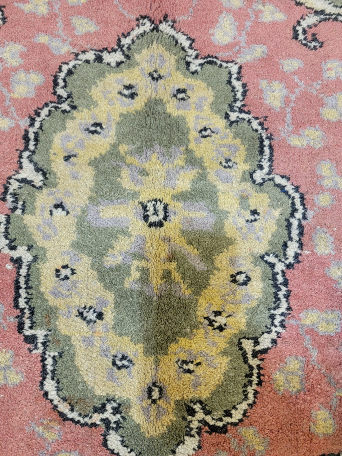 Hand-Knotted Wool Rug Turkish Aubusson 8'9" x 10'3"