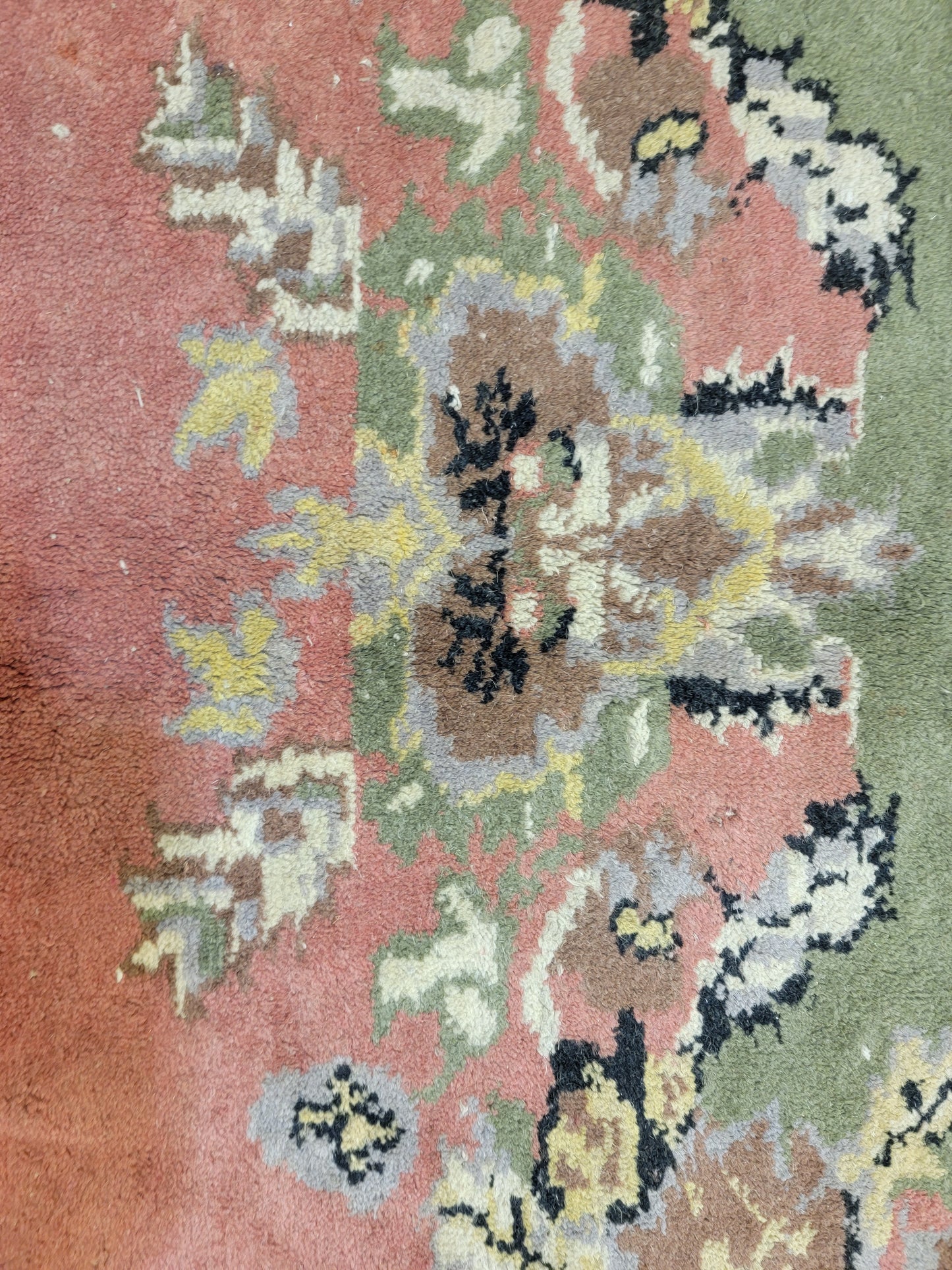 Hand-Knotted Wool Rug Turkish Aubusson 8'9" x 10'3"