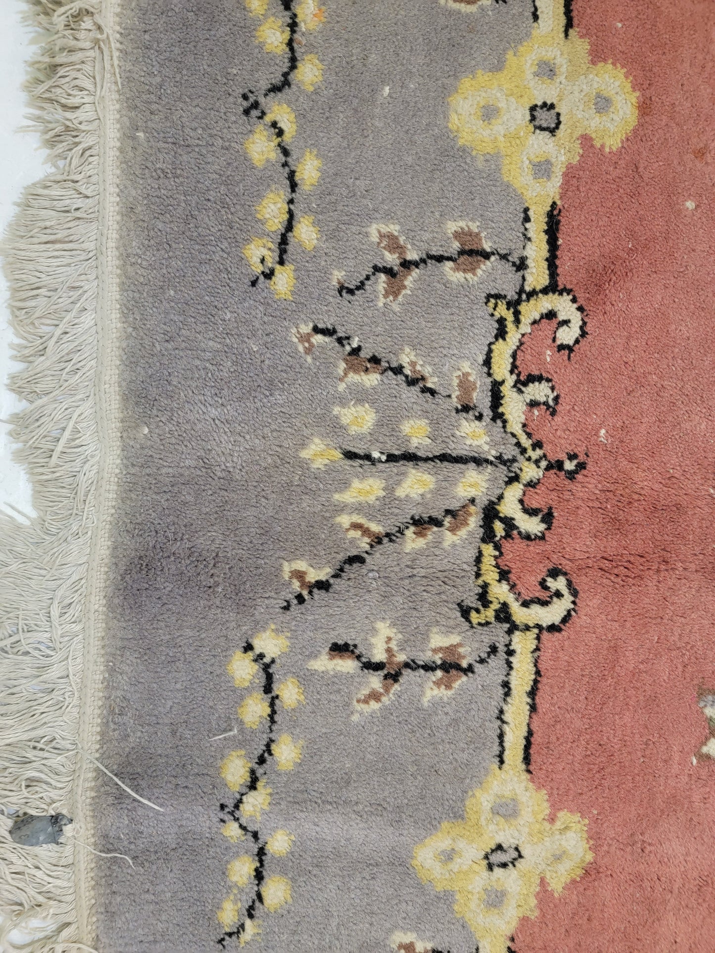 Hand-Knotted Wool Rug Turkish Aubusson 8'9" x 10'3"
