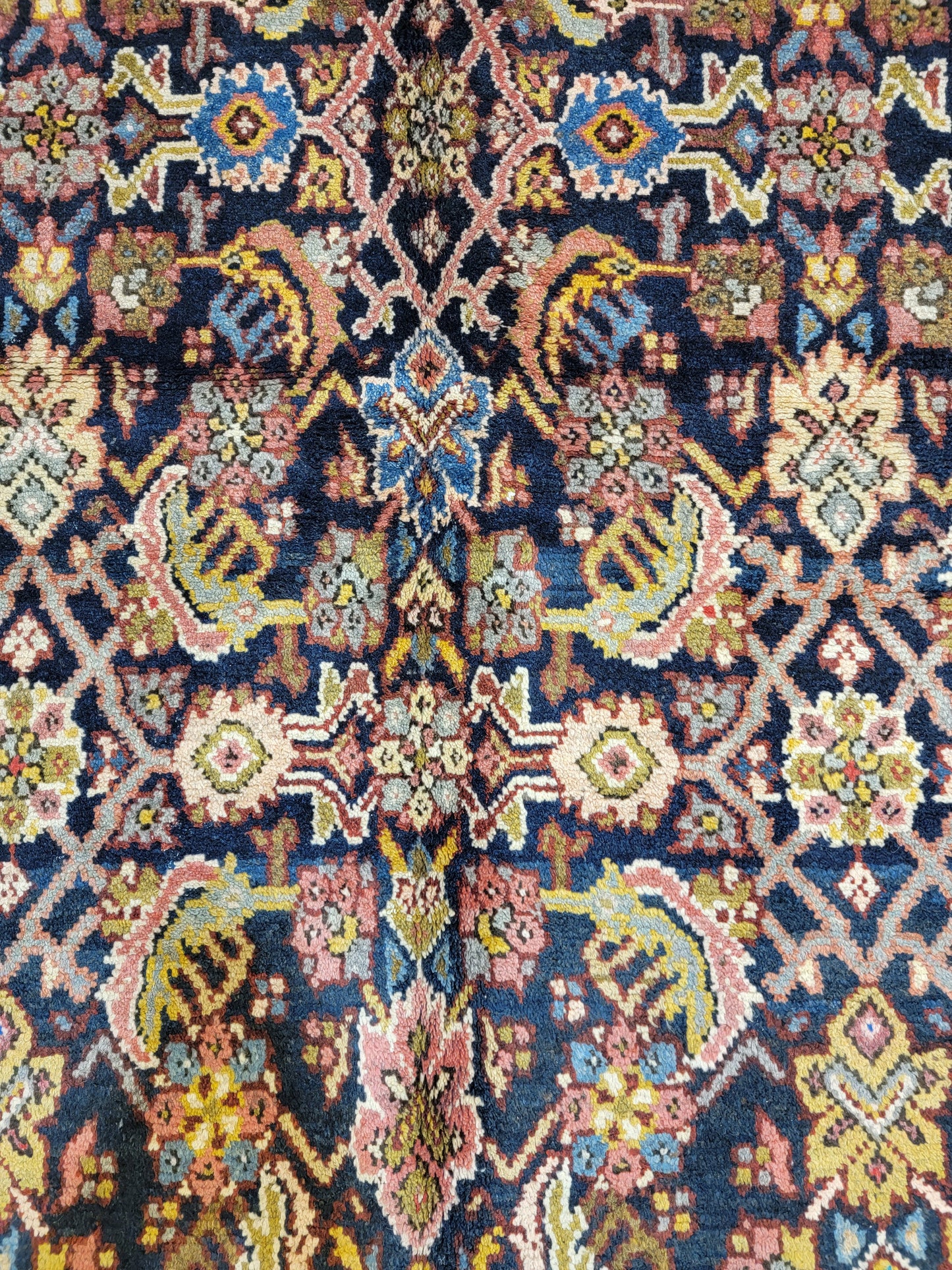 Hand-Knotted Wool Gallery Size Kurdish Sanandaj 4'7" x 10'