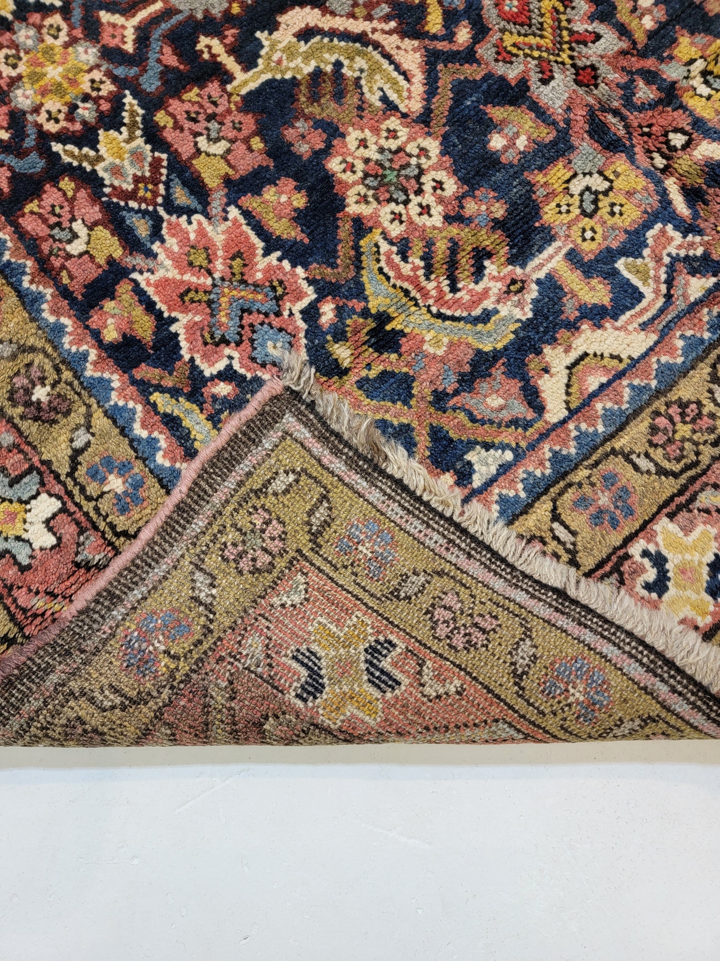 Hand-Knotted Wool Gallery Size Kurdish Sanandaj 4'7" x 10'