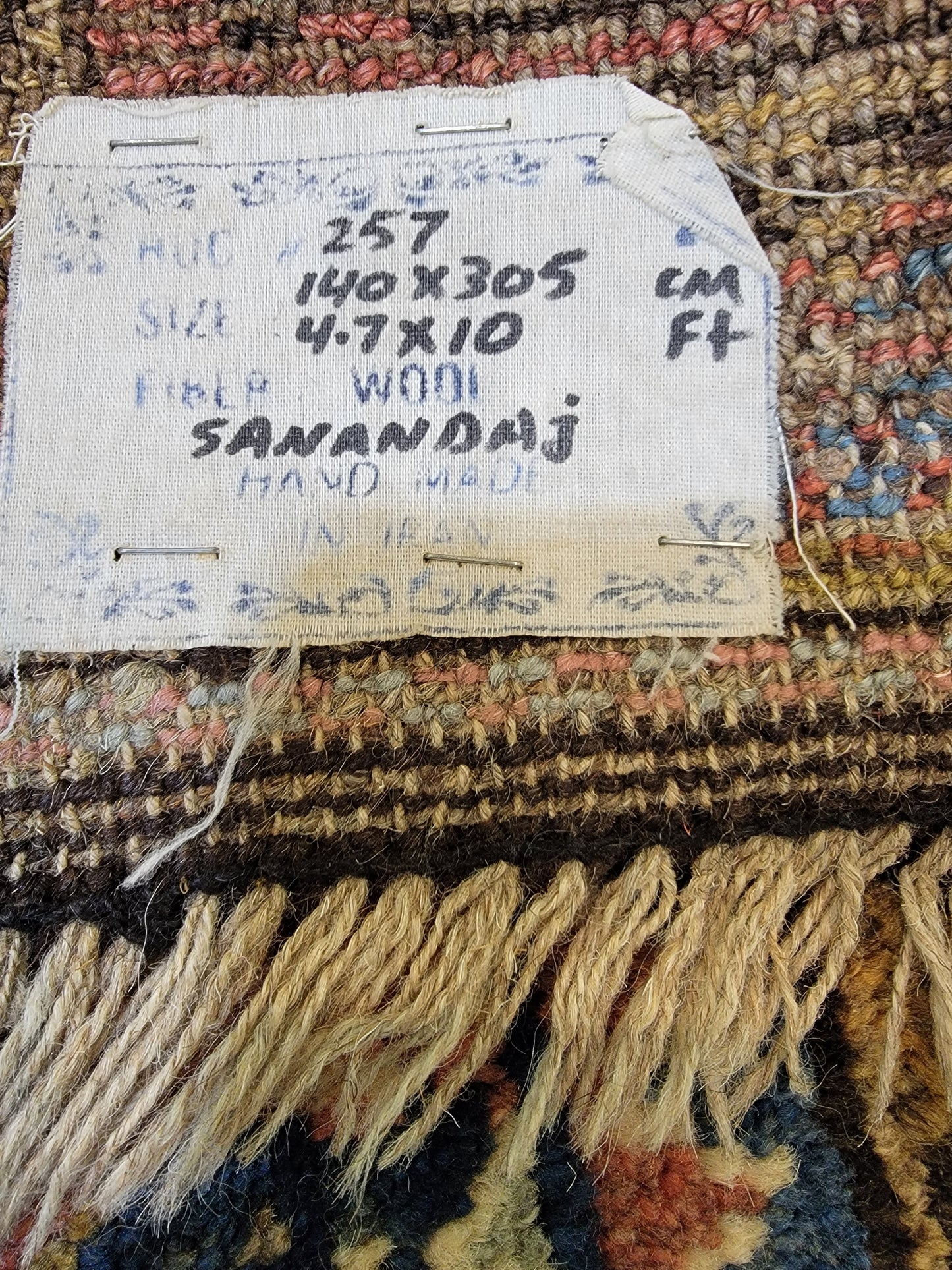 Hand-Knotted Wool Gallery Size Kurdish Sanandaj 4'7" x 10'