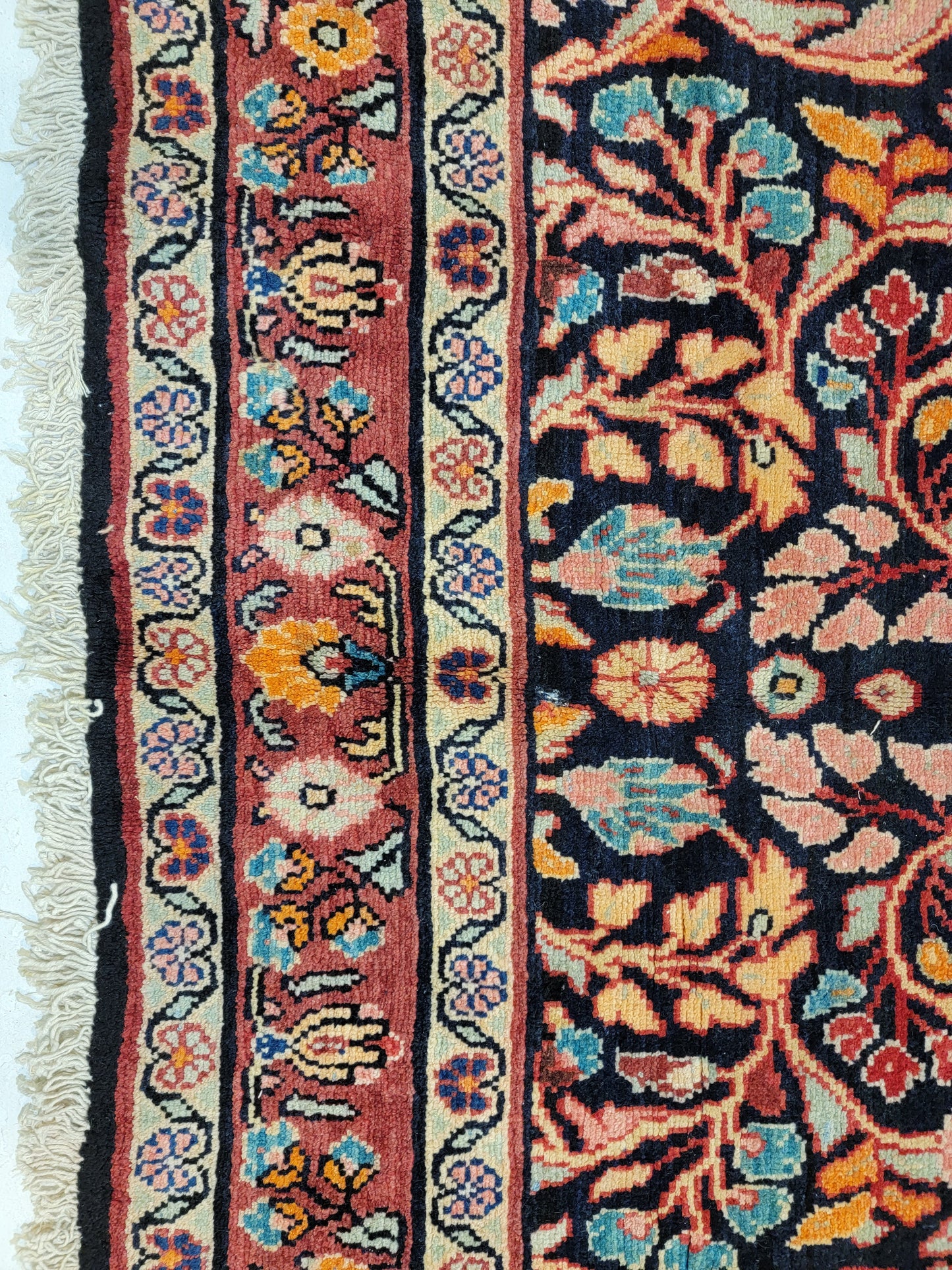 Hand-Knotted Wool Gallery Size Arak 5'1" x 10'4"