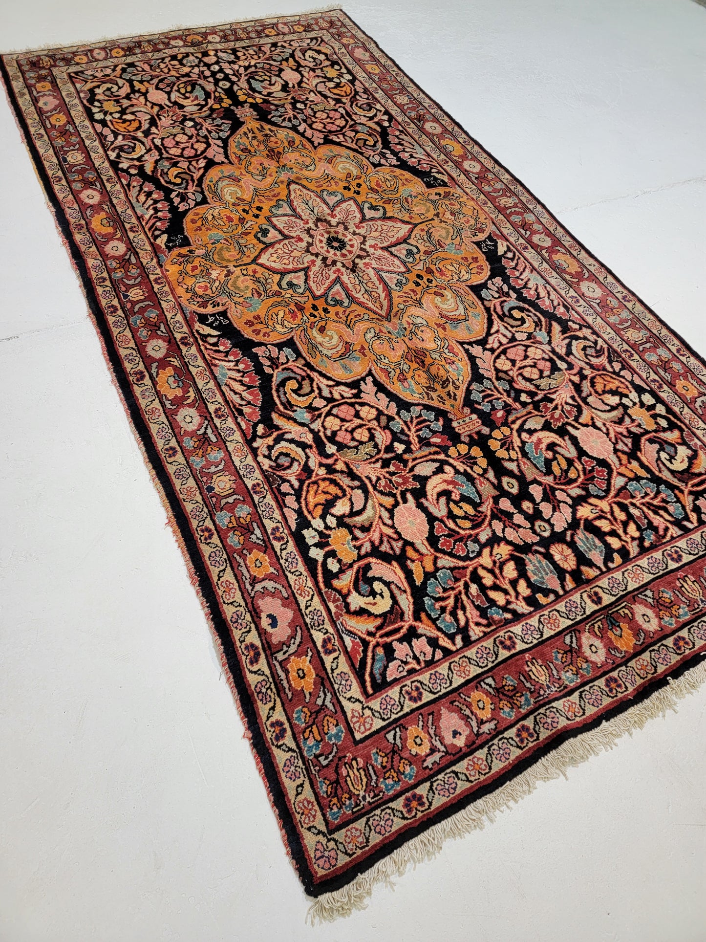 Hand-Knotted Wool Gallery Size Arak 5'1" x 10'4"