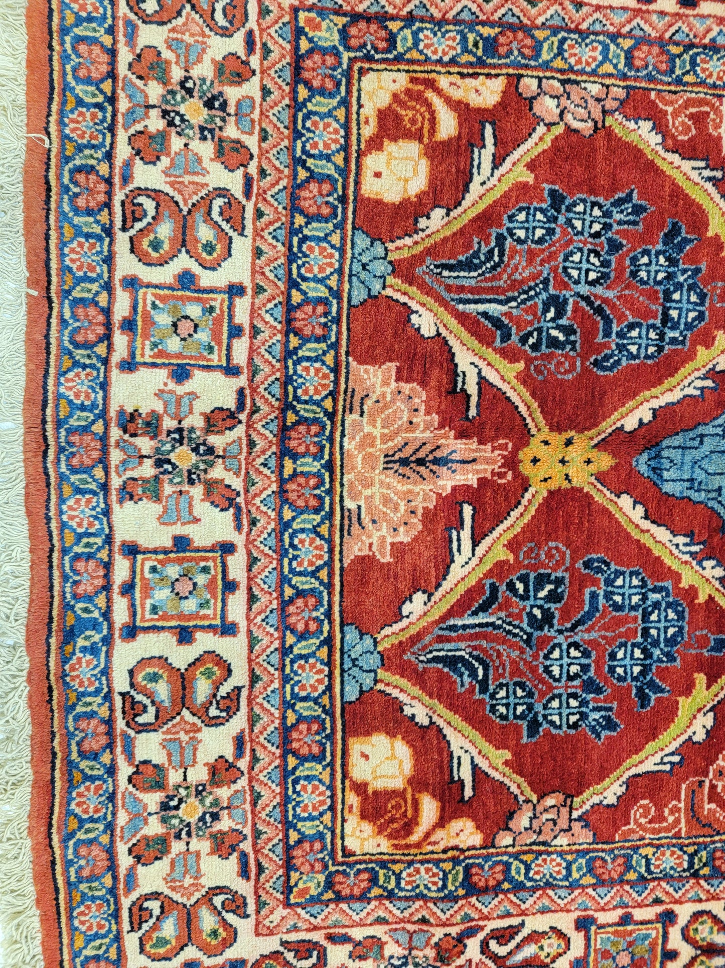 Hand-Knotted Wool Gallery Size Mahal 4'3" x 10'9"