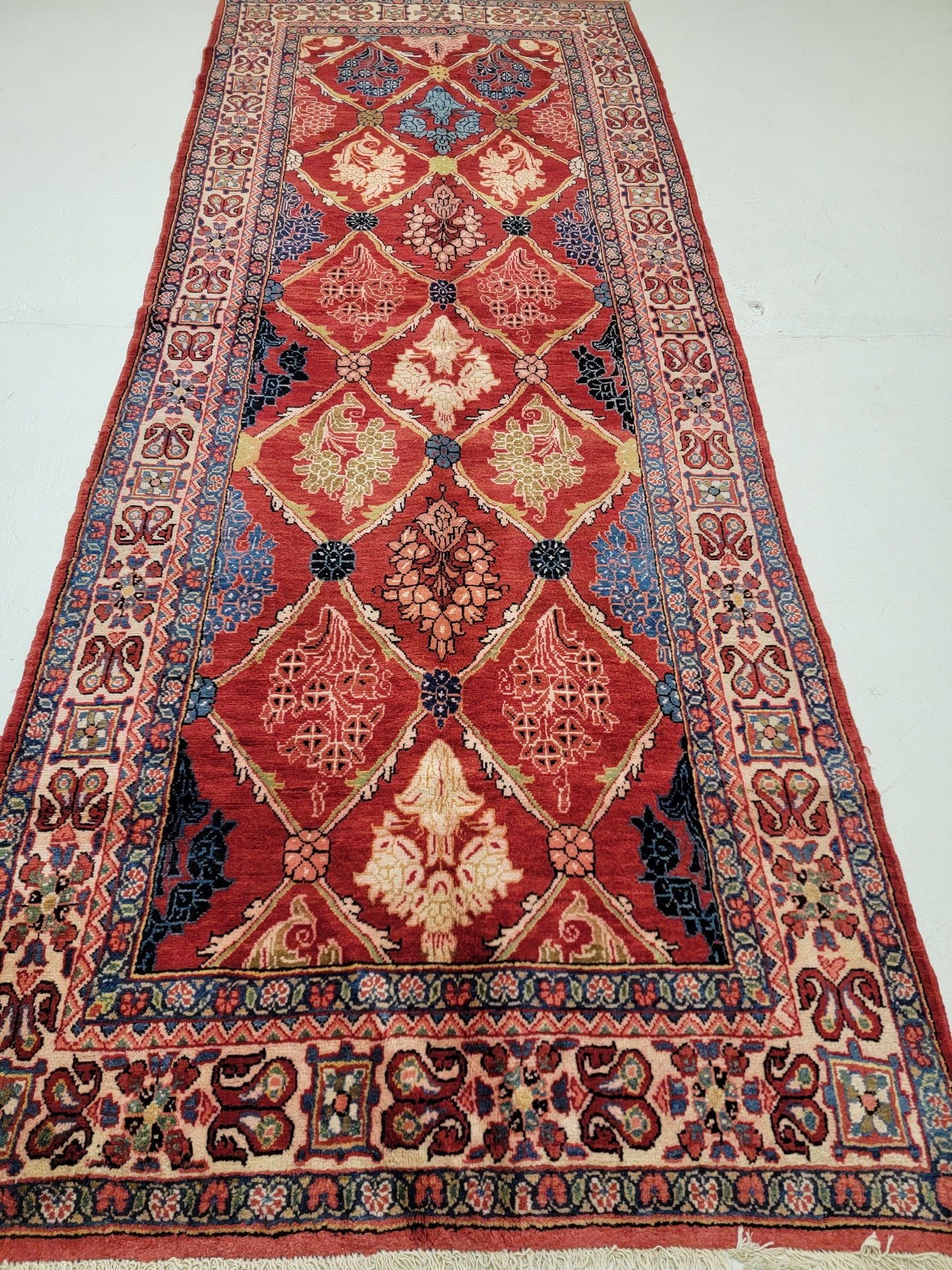 Hand-Knotted Wool Gallery Size Mahal 4'3" x 10'9"